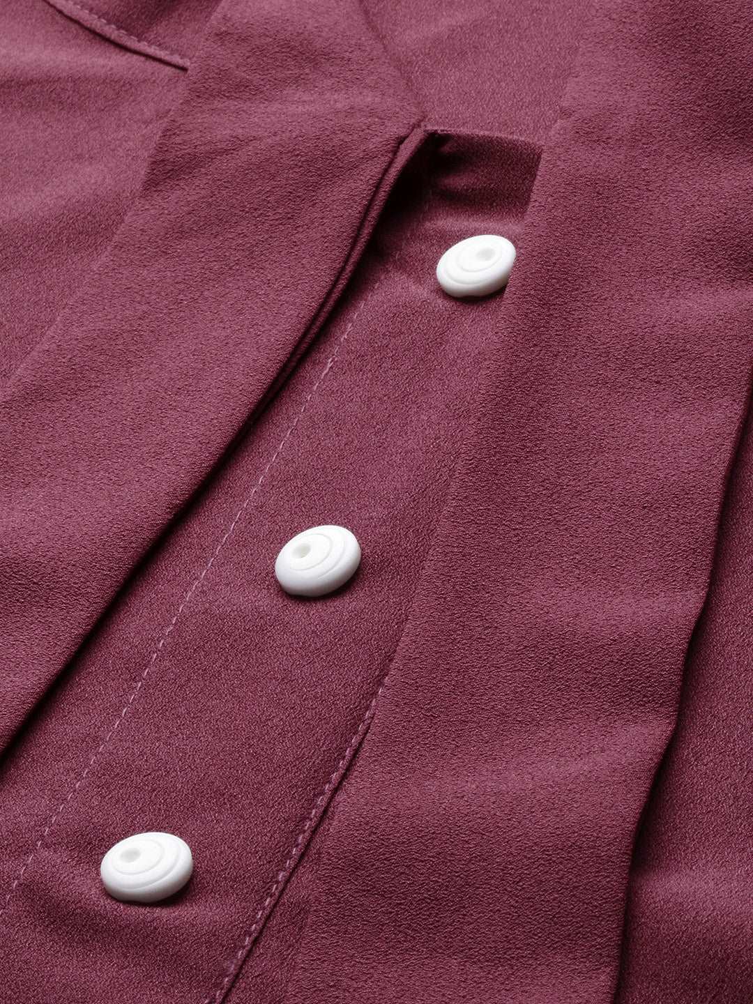 Mimosa women Maroon Solid Shirt Style Top