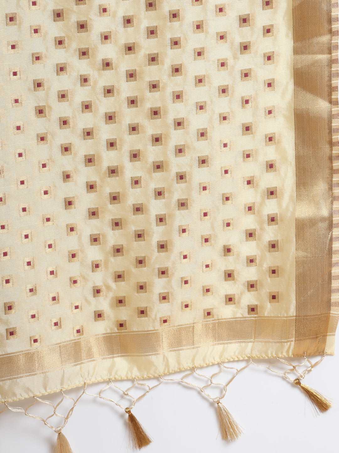 Mimosa Womens Art Silk Saree Kasavu Cream Color