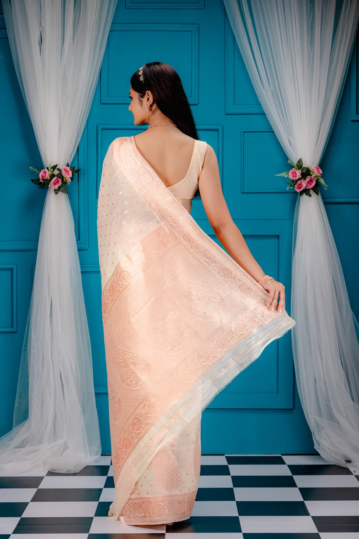 Mimosa Women's Woven Design Banarasi Style Art Silk Saree With Blouse Piece : SA00001779HWFREE