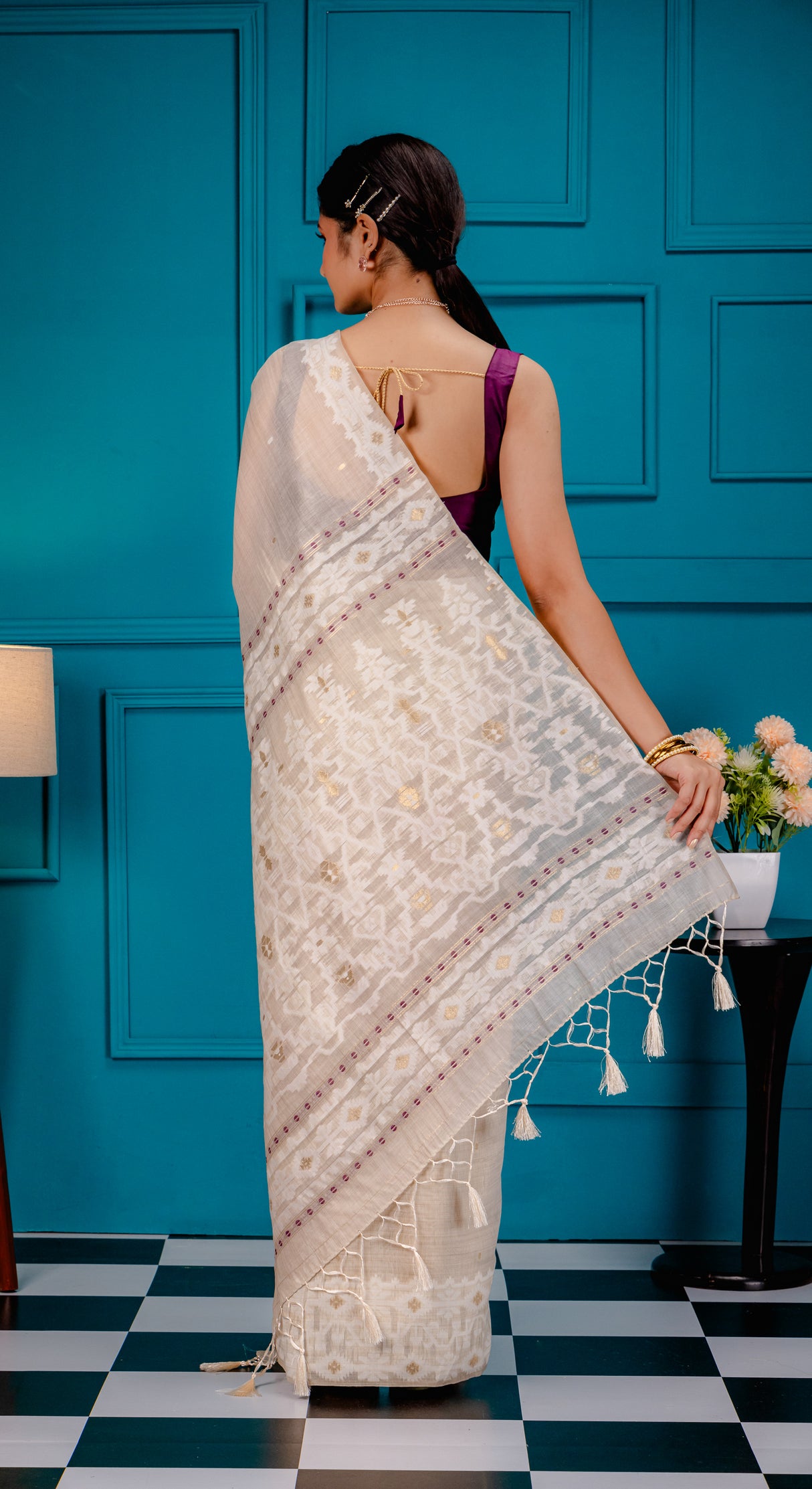 Mimosa Women's Woven Design Kanjivaram Style Art Silk Saree With Blouse Piece : SA00001734WNFREE