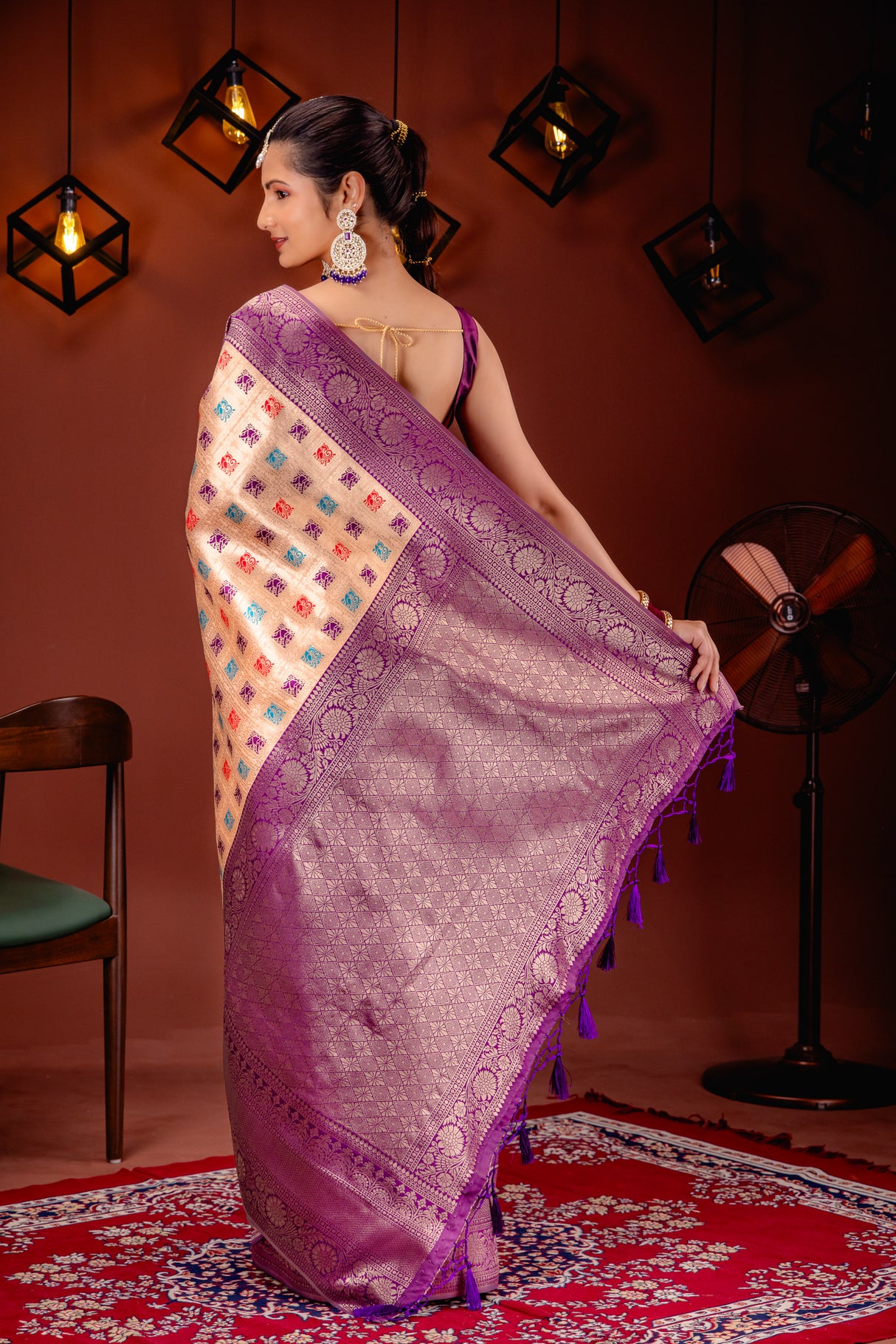 Mimosa Women's Woven Design Kanjivaram Style Art Silk Saree With Blouse Piece : SA00001655PCFREE