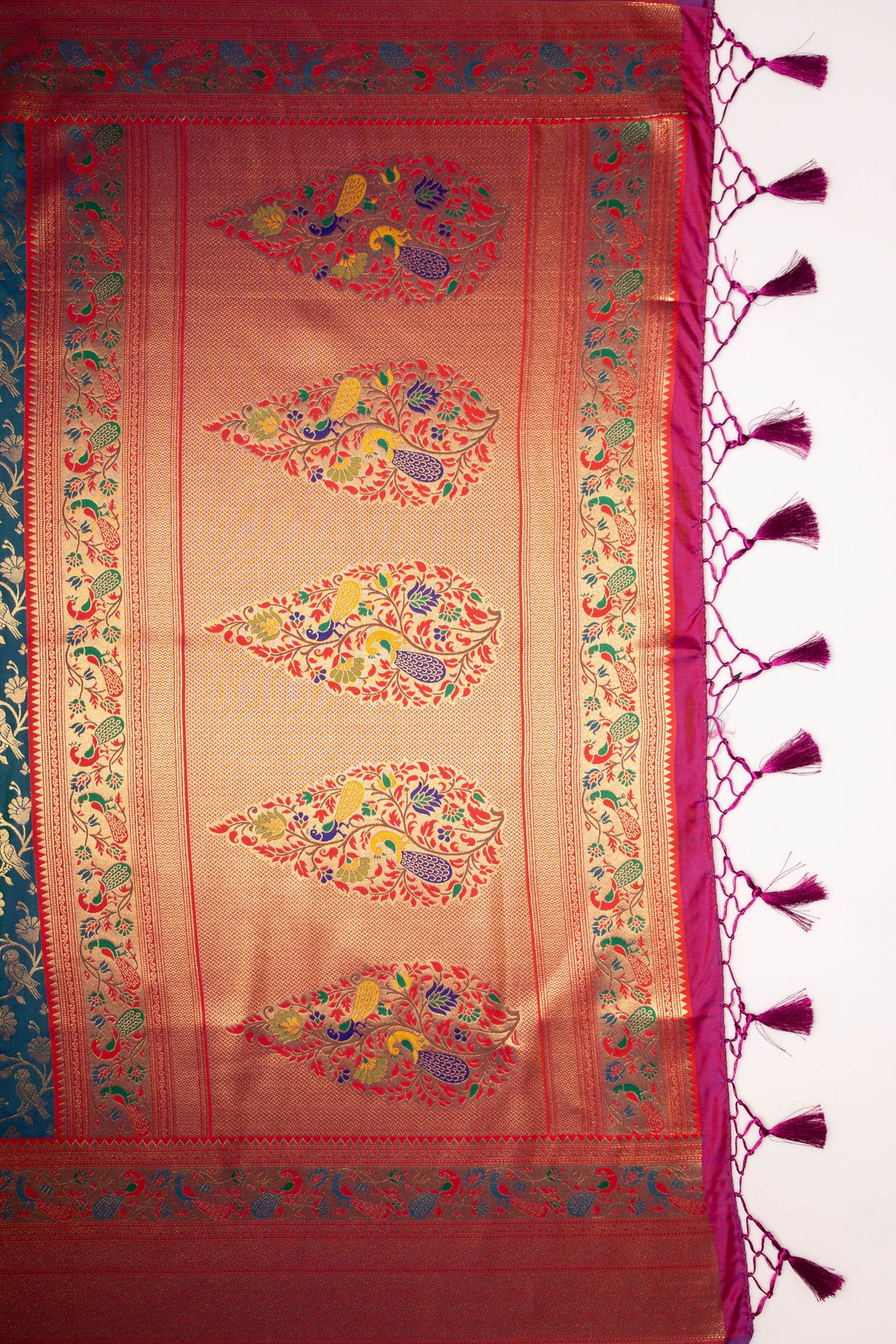 Mimosa Women's Woven Design Paithani Style Art Silk Saree With Blouse Piece : SA00001654IBFREE