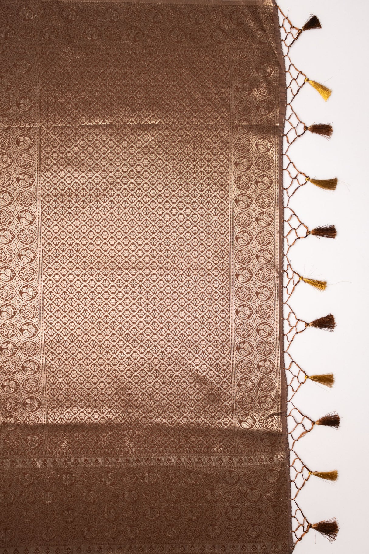 Mimosa Women's Woven Design Kanjivaram Style Art Silk Saree With Blouse Piece : SA00001587YLWFREE