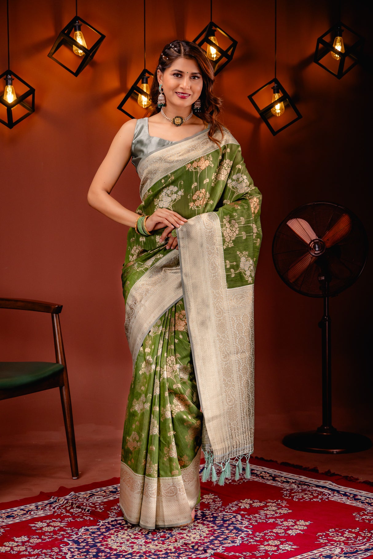 Mimosa Women's Woven Design Kanjivaram Style Art Silk Saree With Blouse Piece : SA00001736OLFREE