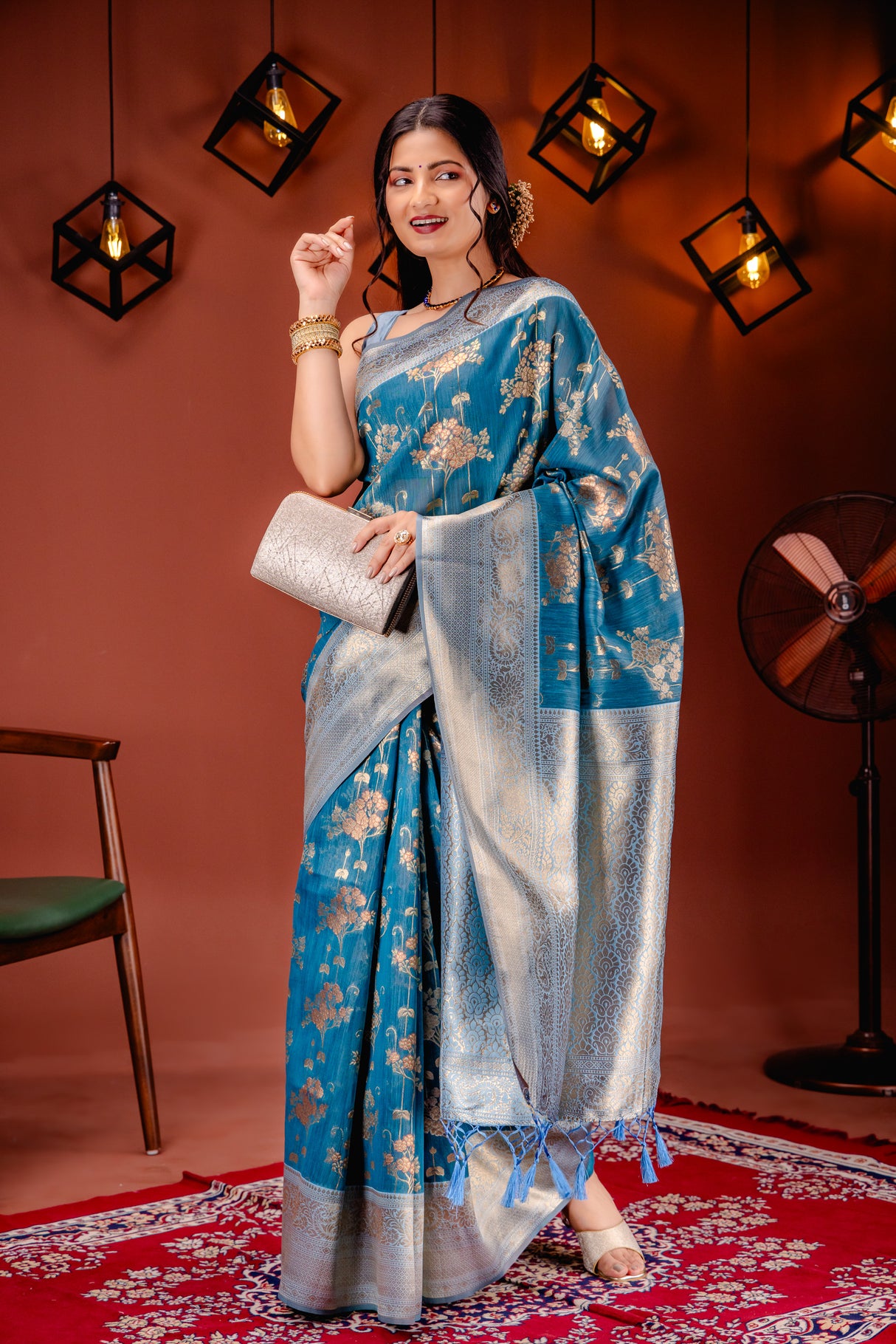 Mimosa Women's Woven Design Kanjivaram Style Art Silk Saree With Blouse Piece : SA00001736SFFREE