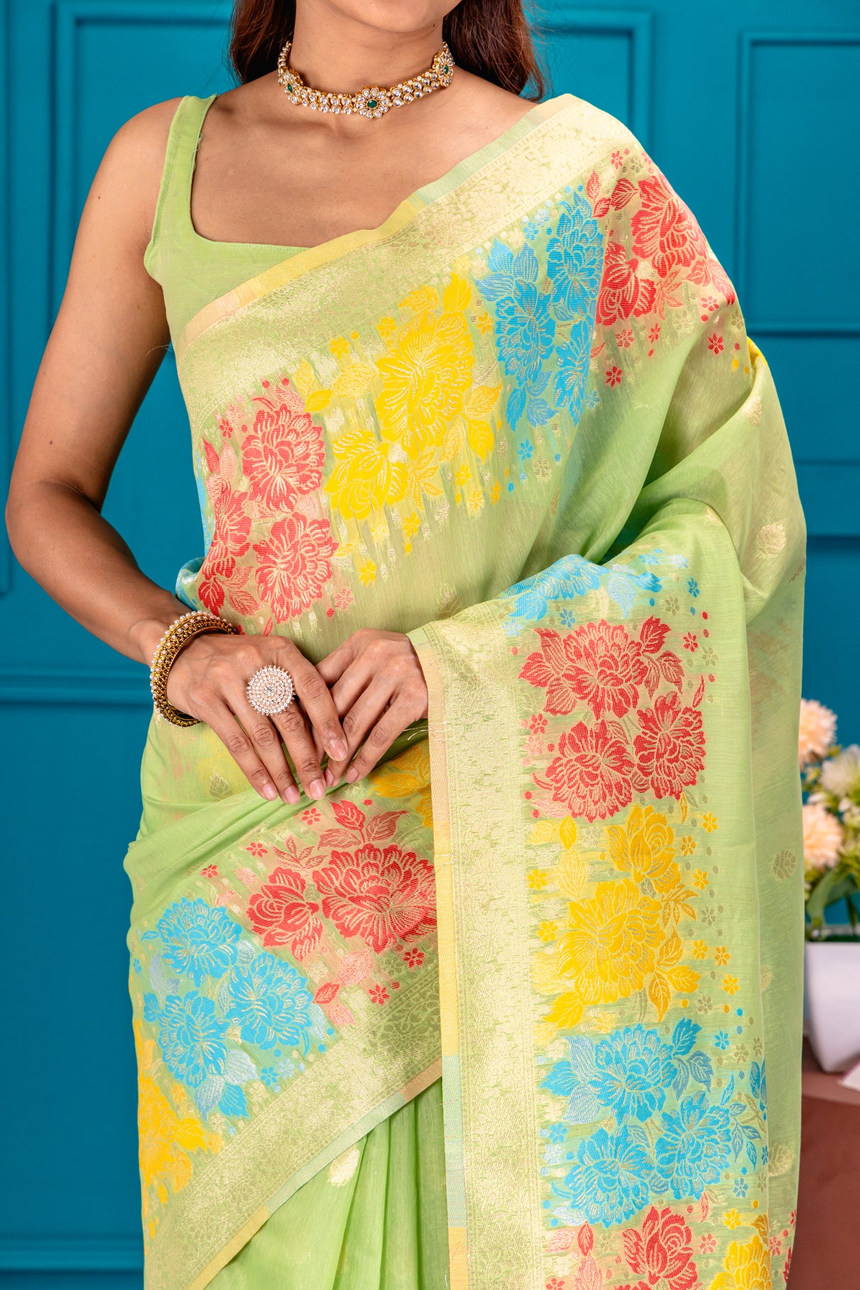 Mimosa Women's Woven Design Banarasi Style Art Silk Saree With Blouse Piece : SA00001730PSFREE