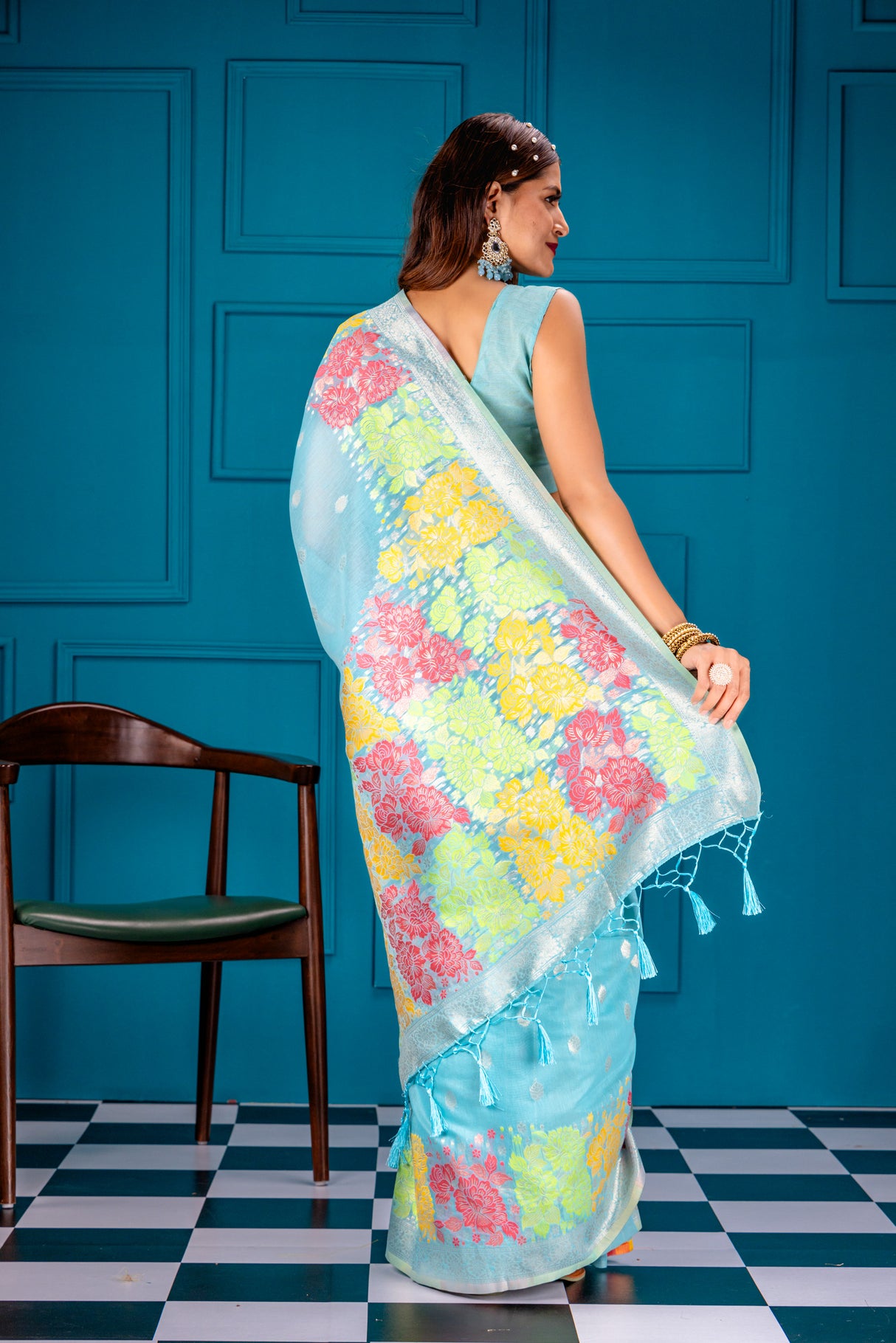 Mimosa Women's Woven Design Banarasi Style Art Silk Saree With Blouse Piece : SA00001730SFFREE