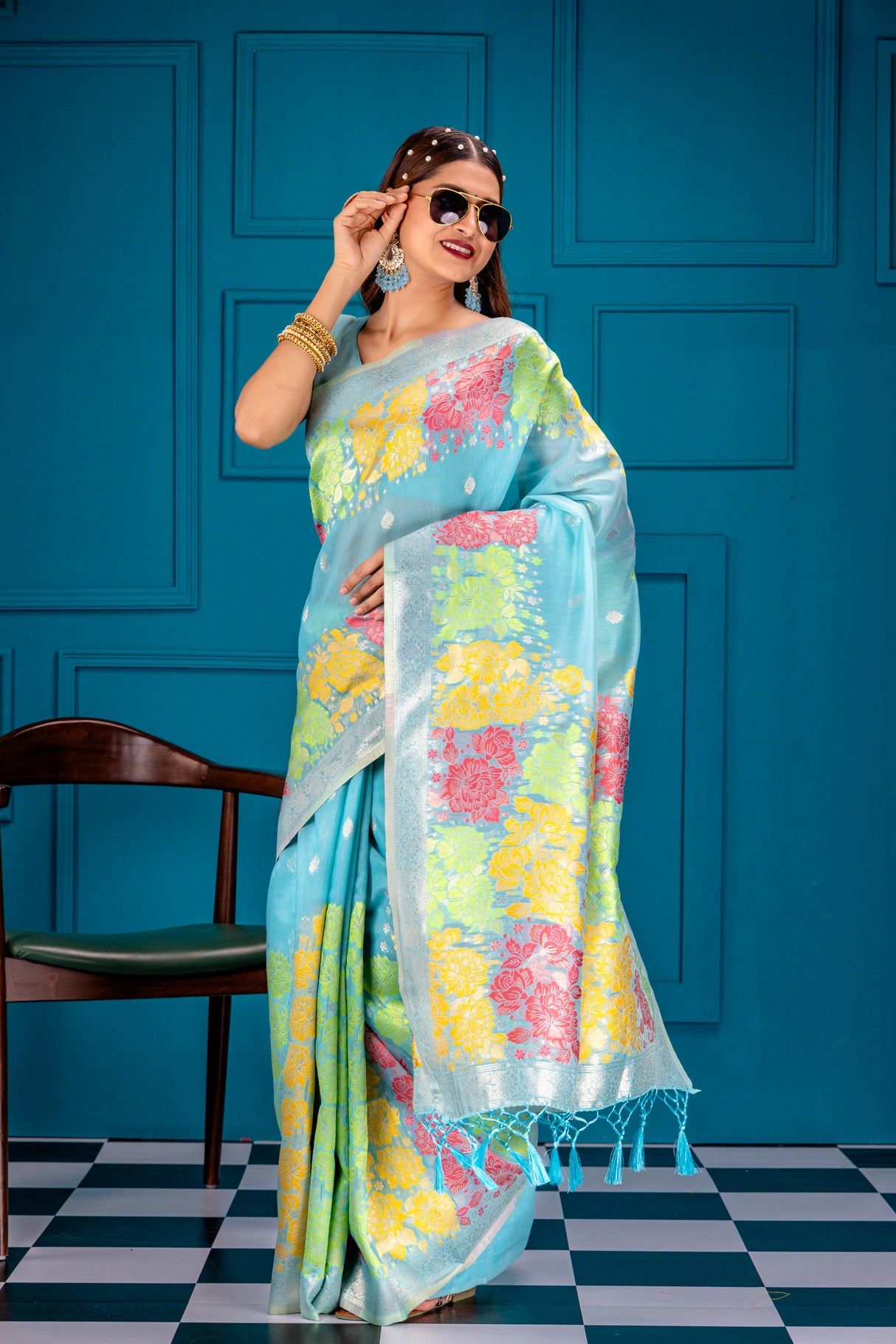Mimosa Women's Woven Design Banarasi Style Art Silk Saree With Blouse Piece : SA00001730SFFREE