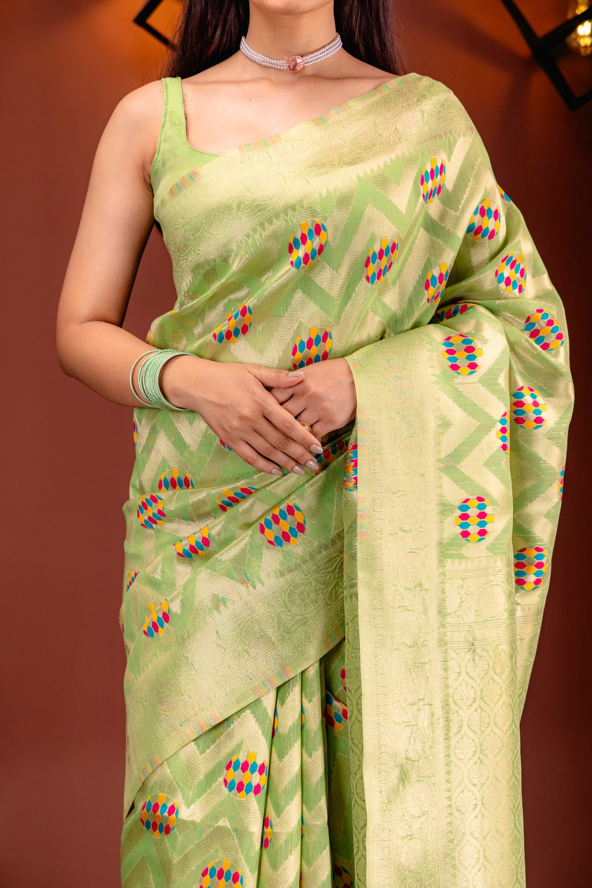 Mimosa Women's Woven Design Banarasi Style Art Silk Saree With Blouse Piece : SA00001584PSFREE