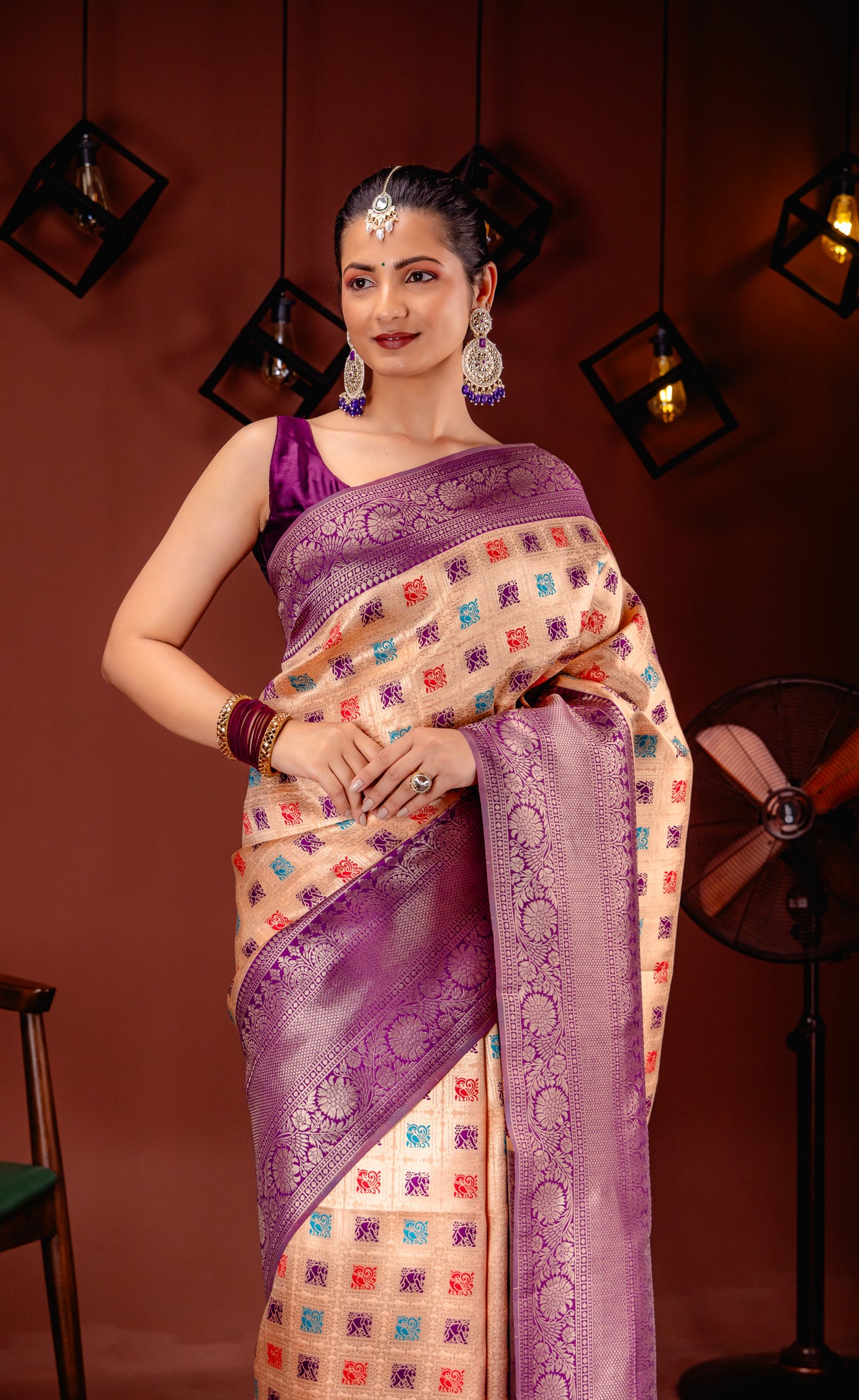 Mimosa Women's Woven Design Kanjivaram Style Art Silk Saree With Blouse Piece : SA00001655PCFREE
