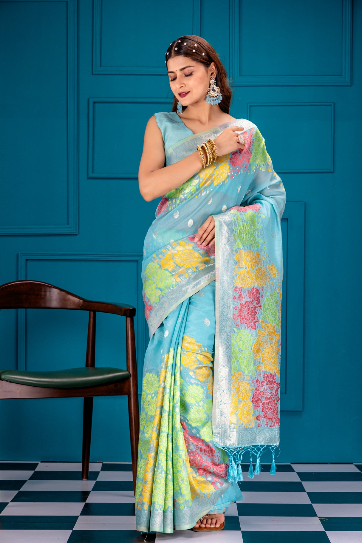 Mimosa Women's Woven Design Banarasi Style Art Silk Saree With Blouse Piece : SA00001730SFFREE