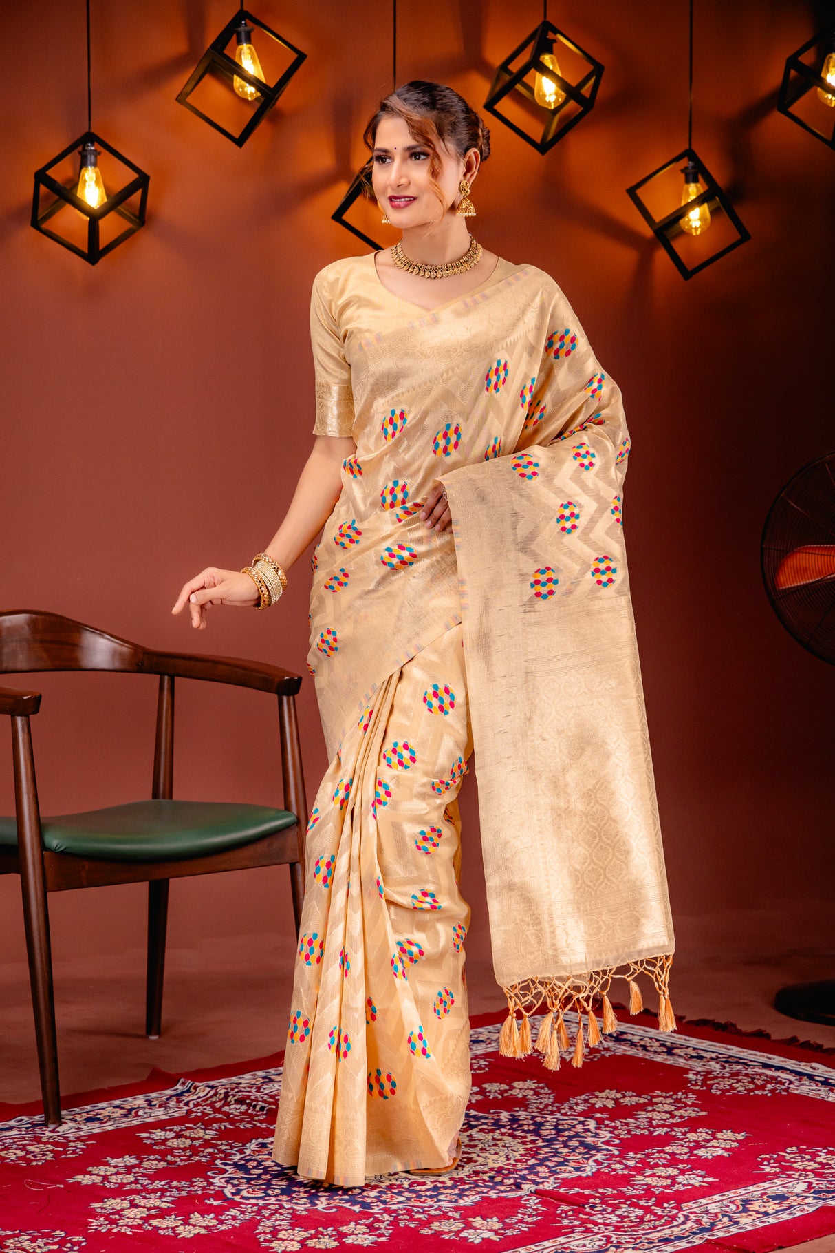 Mimosa Women's Woven Design Banarasi Style Art Silk Saree With Blouse Piece : SA00001584CKFREE