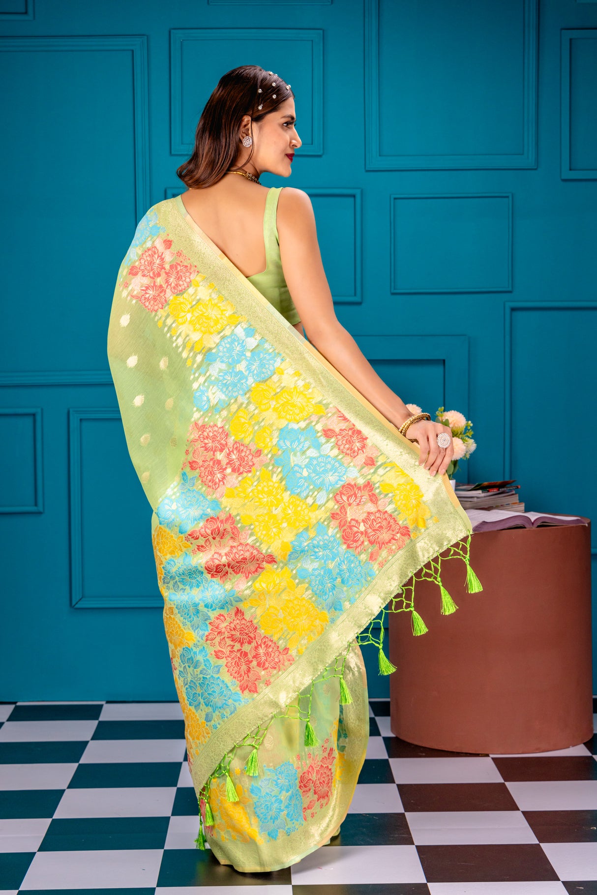 Mimosa Women's Woven Design Banarasi Style Art Silk Saree With Blouse Piece : SA00001730PSFREE