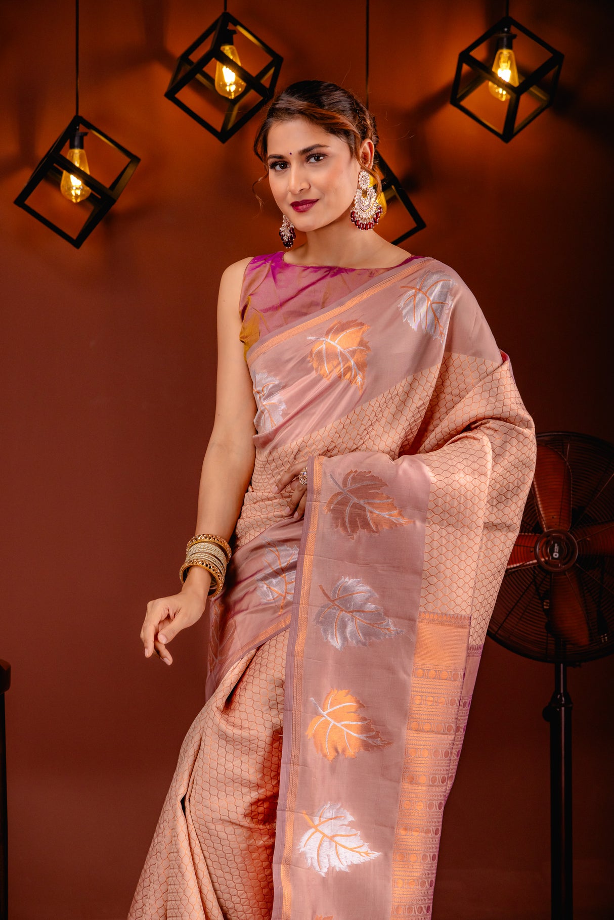 Mimosa Women's Woven Design Kanjivaram Style Art Silk Saree With Blouse Piece : SA00001760PCFREE