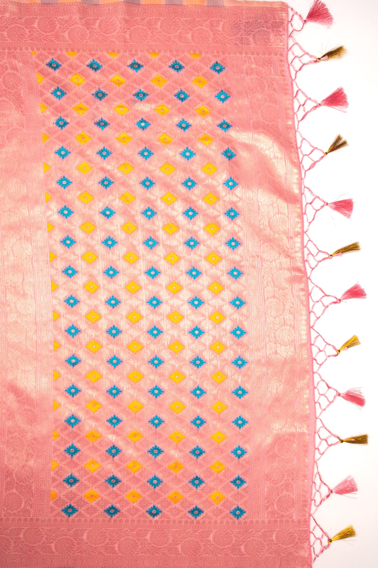 Mimosa Women's Woven Design Banarasi Style Art Silk Saree With Blouse Piece : SA00001743PNKFREE