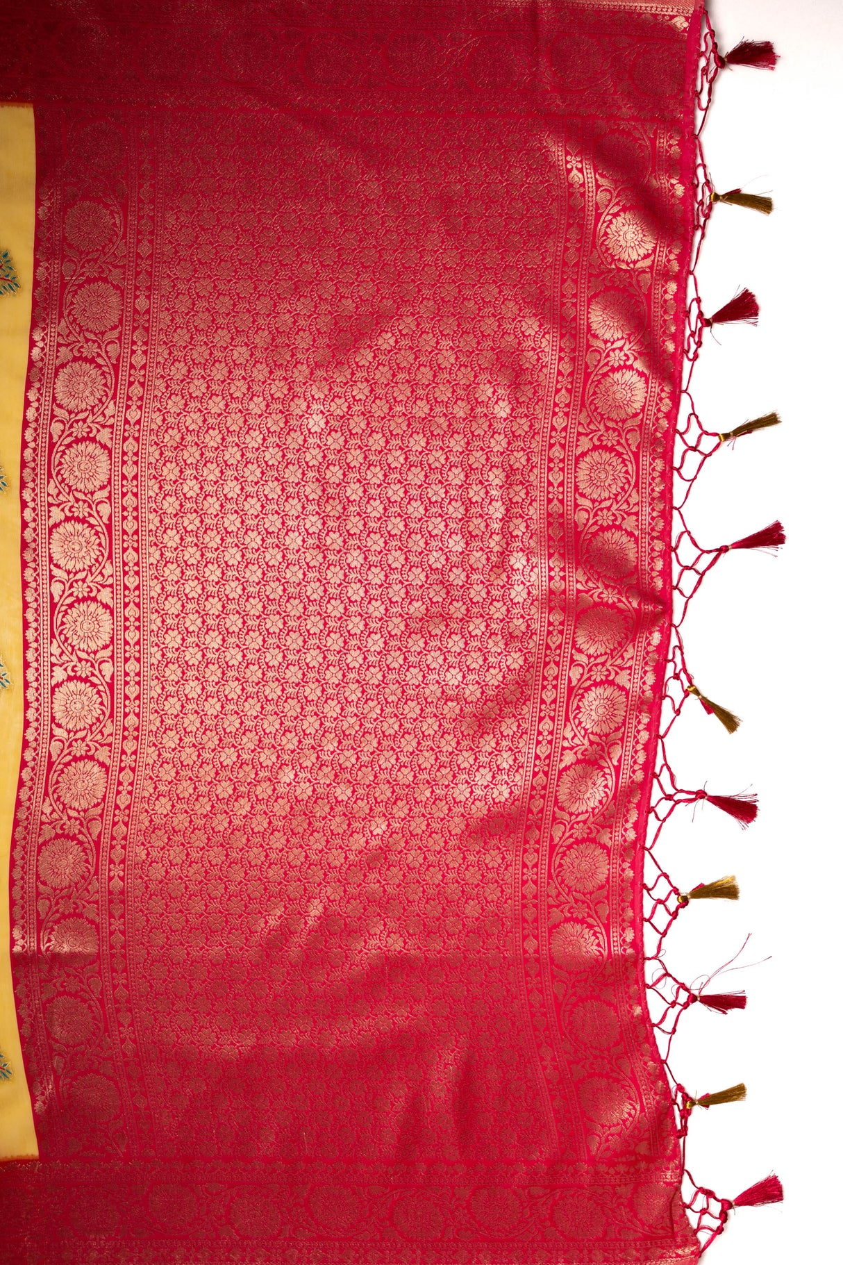 Mimosa Women's Woven Design Banarasi Style Art Silk Saree With Blouse Piece : SA00001580GDFREE