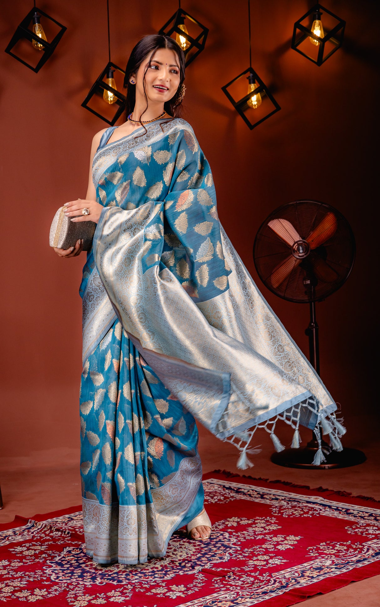 Mimosa Women's Woven Design Kanjivaram Style Art Silk Saree With Blouse Piece : SA00001742SFFREE