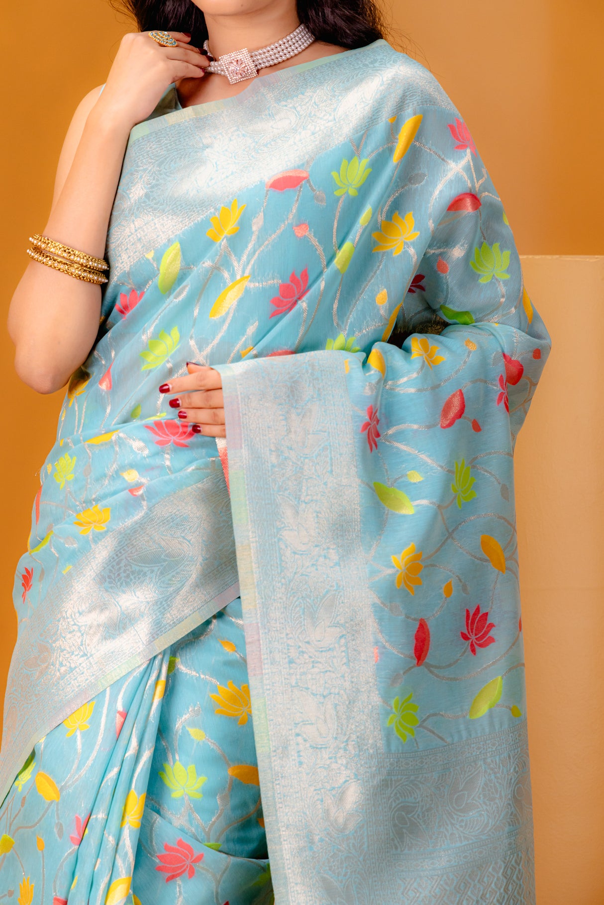 Mimosa Women's Woven Design Banarasi Style Art Silk Saree With Blouse Piece : SA00001602SFFREE