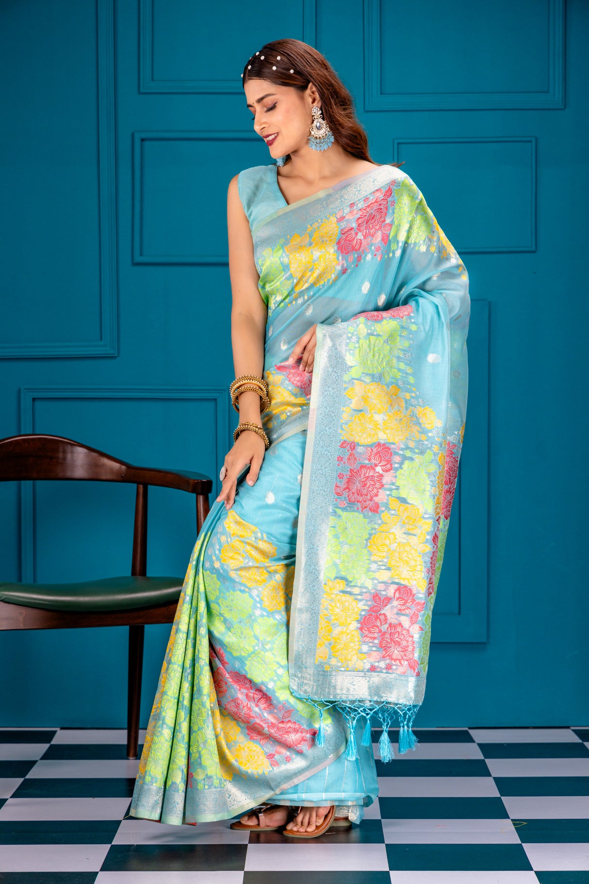 Mimosa Women's Woven Design Banarasi Style Art Silk Saree With Blouse Piece : SA00001730SFFREE