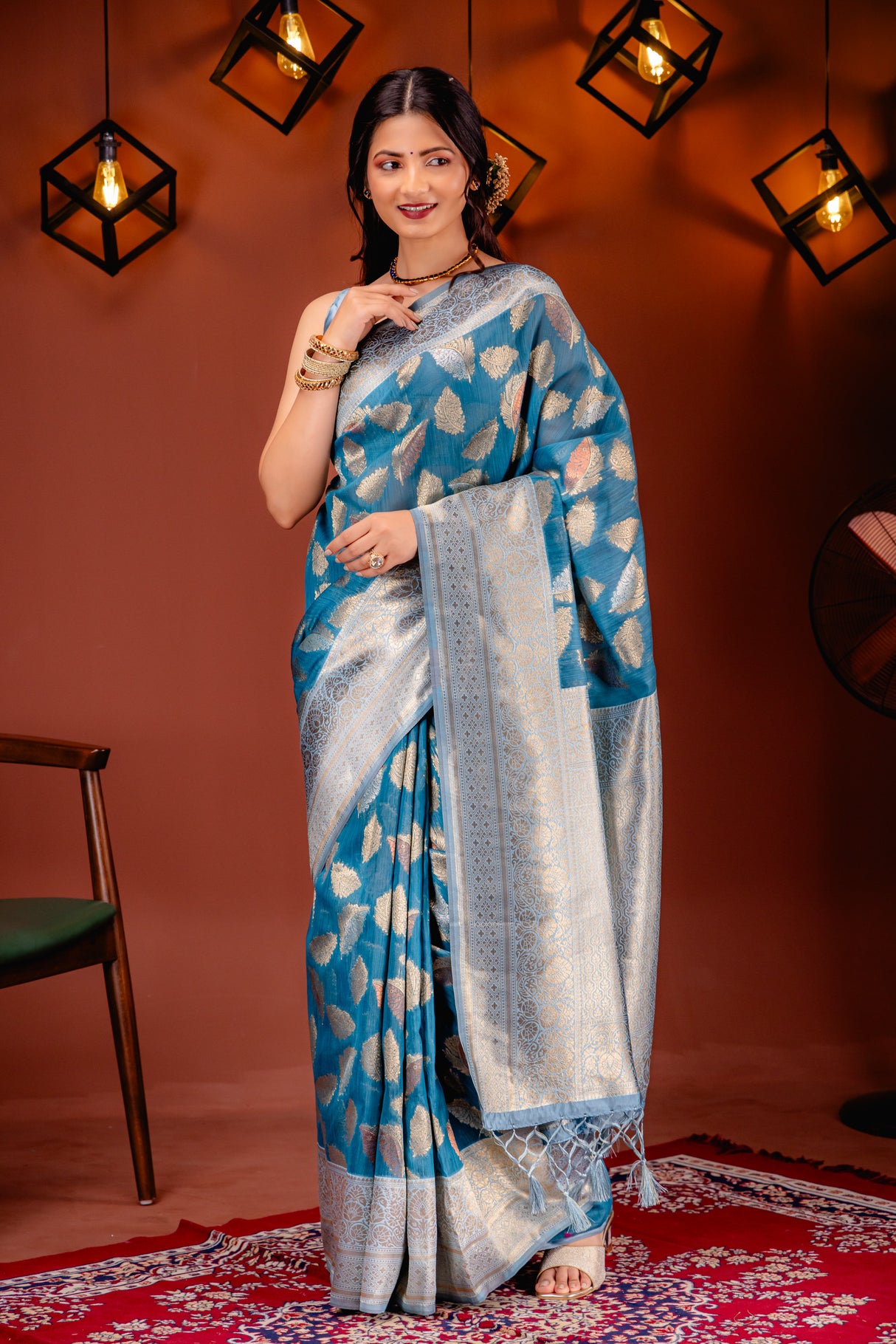 Mimosa Women's Woven Design Kanjivaram Style Art Silk Saree With Blouse Piece : SA00001742SFFREE