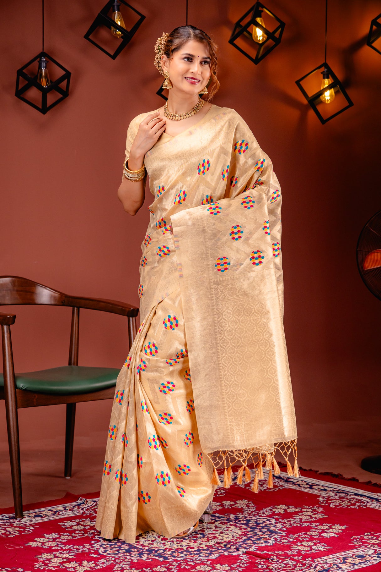 Mimosa Women's Woven Design Banarasi Style Art Silk Saree With Blouse Piece : SA00001584CKFREE