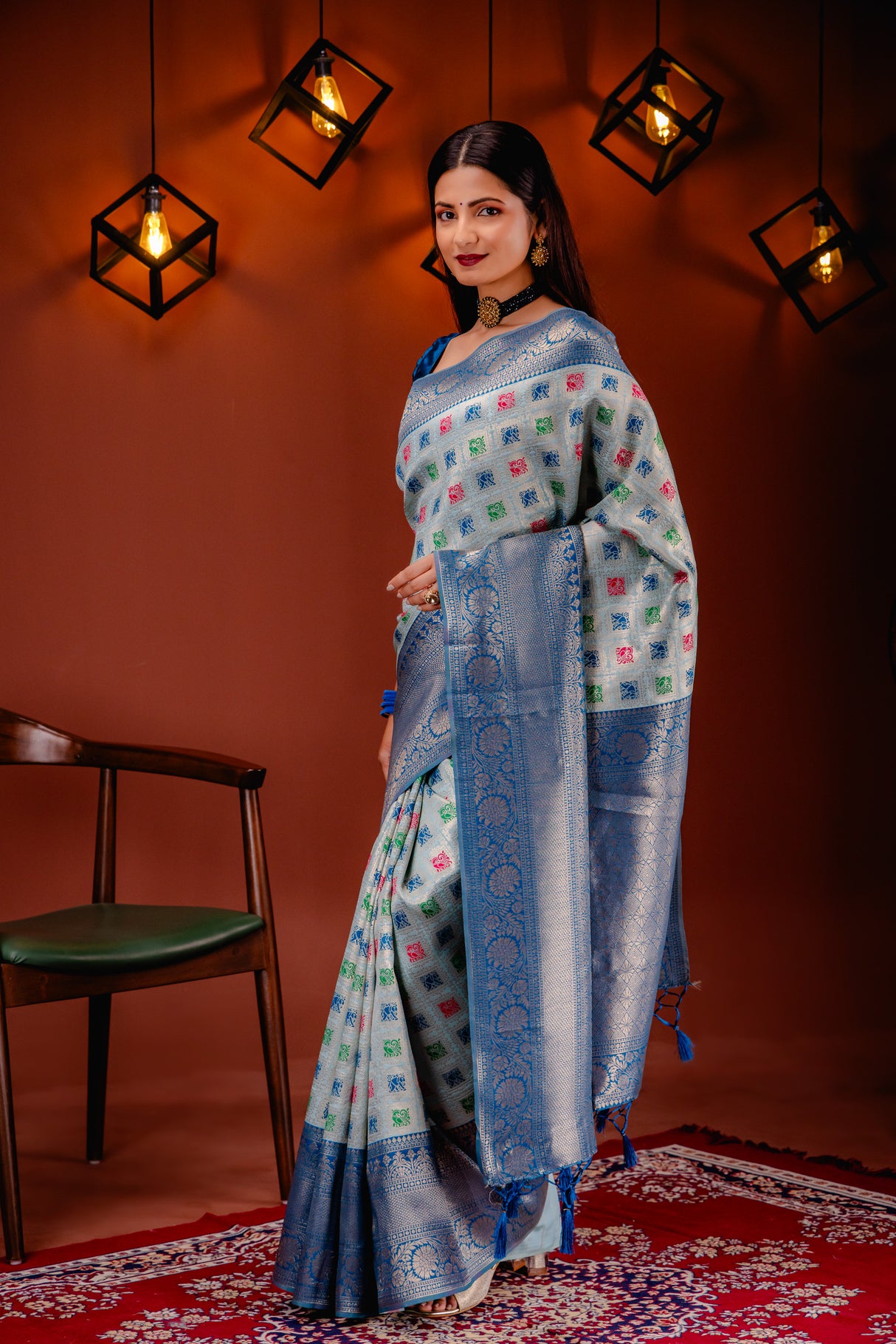 Mimosa Women's Woven Design Kanjivaram Style Art Silk Saree With Blouse Piece : SA00001655SFFREE