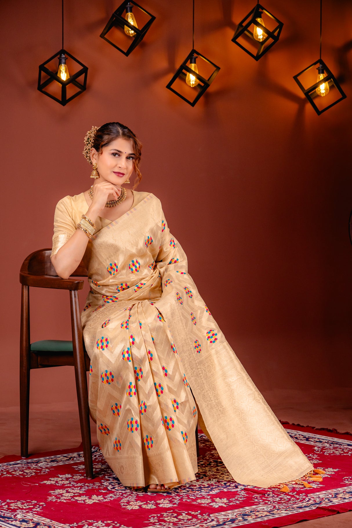 Mimosa Women's Woven Design Banarasi Style Art Silk Saree With Blouse Piece : SA00001584CKFREE