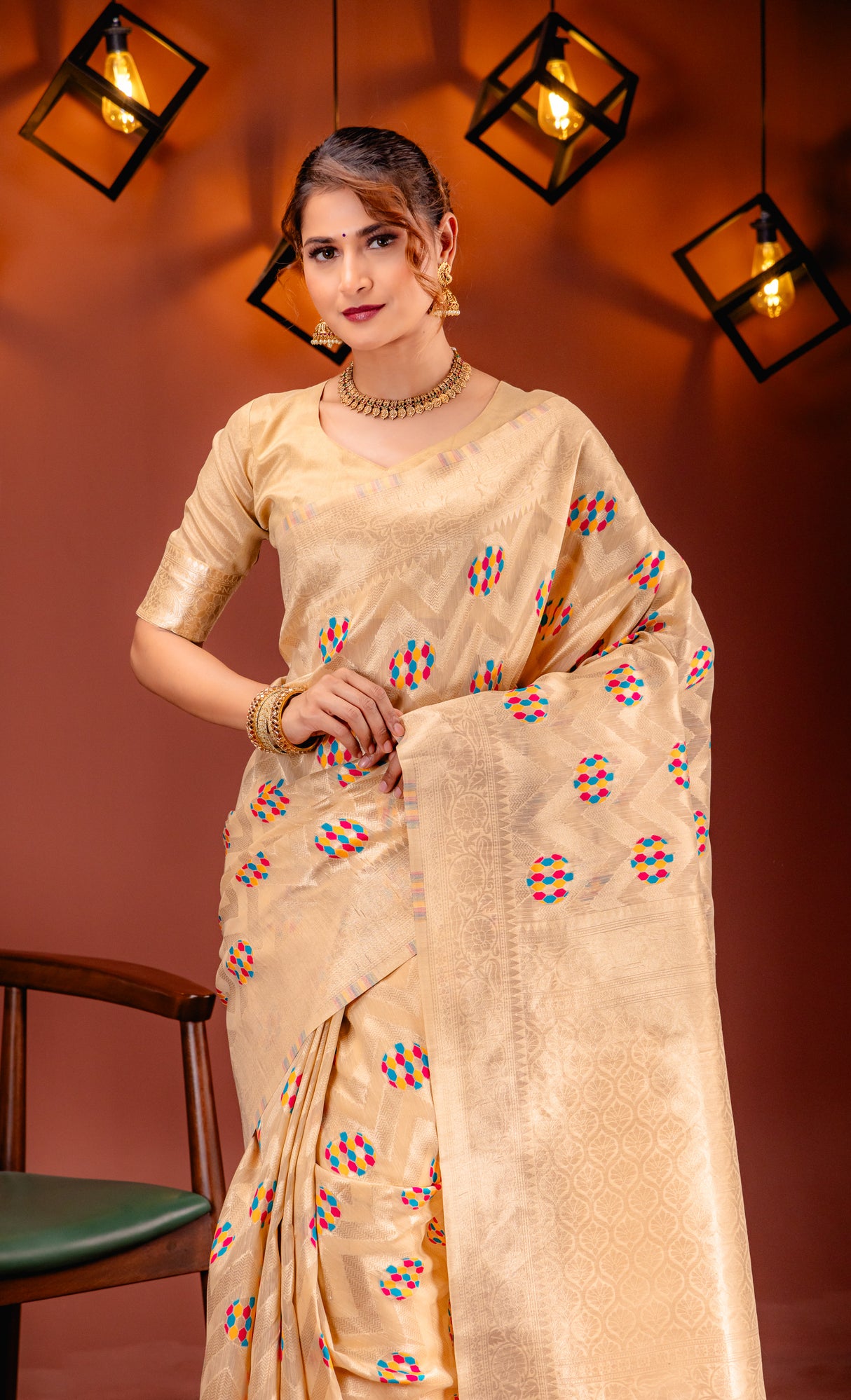 Mimosa Women's Woven Design Banarasi Style Art Silk Saree With Blouse Piece : SA00001584CKFREE