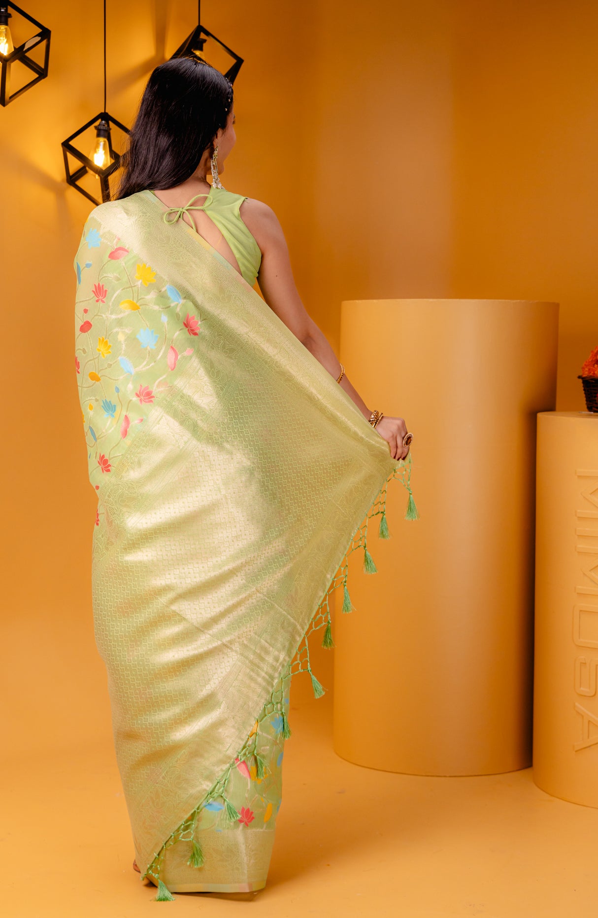 Mimosa Women's Woven Design Banarasi Style Art Silk Saree With Blouse Piece : SA00001602PSFREE