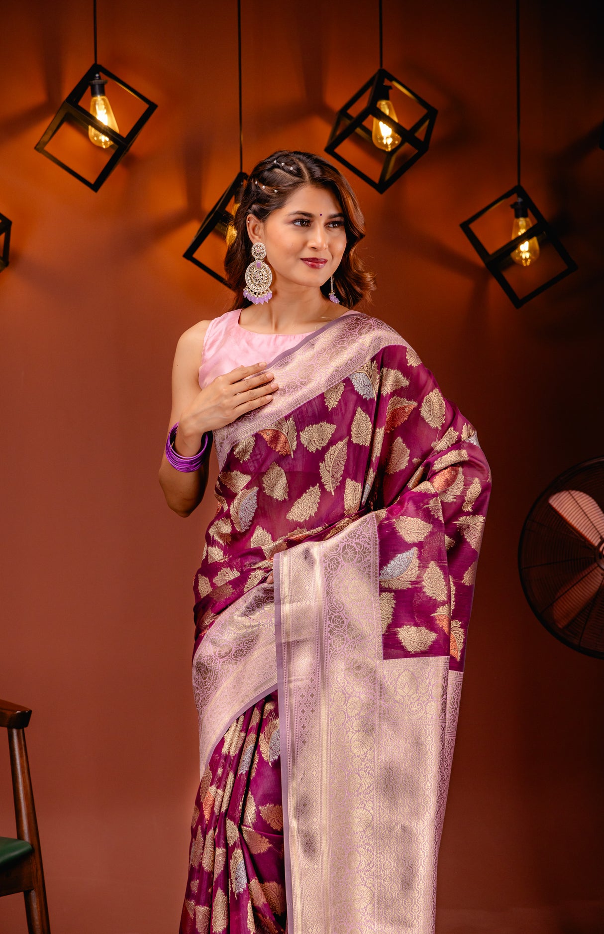 Mimosa Women's Woven Design Kanjivaram Style Art Silk Saree With Blouse Piece : SA00001742WNFREE