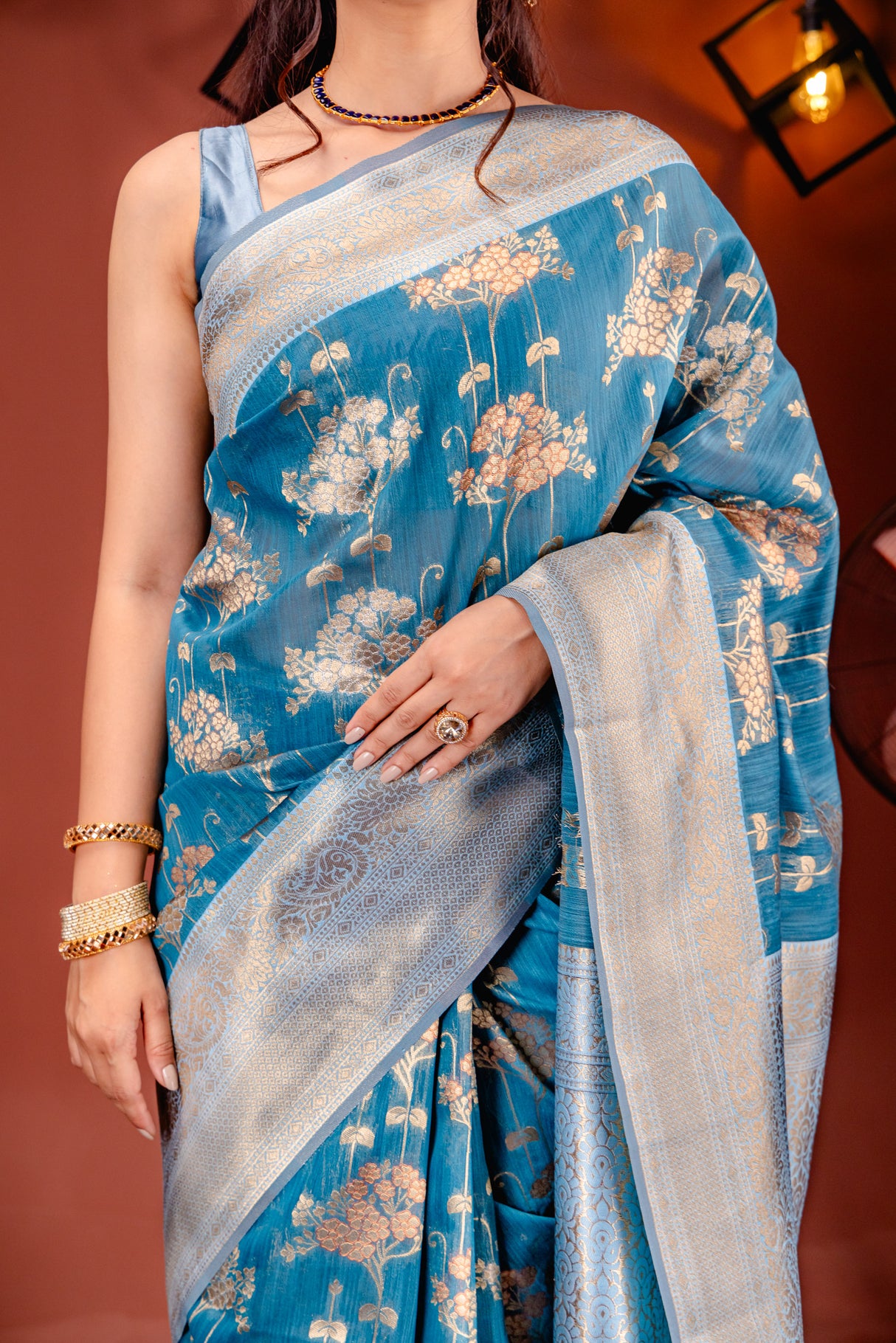 Mimosa Women's Woven Design Kanjivaram Style Art Silk Saree With Blouse Piece : SA00001736SFFREE