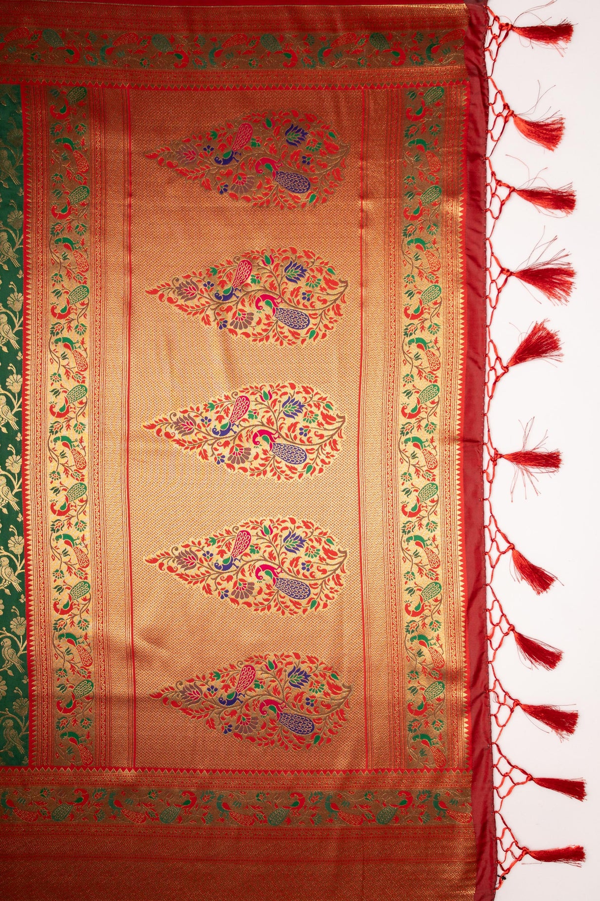 Mimosa Women's Woven Design Paithani Style Art Silk Saree With Blouse Piece : SA00001654GRNFREE