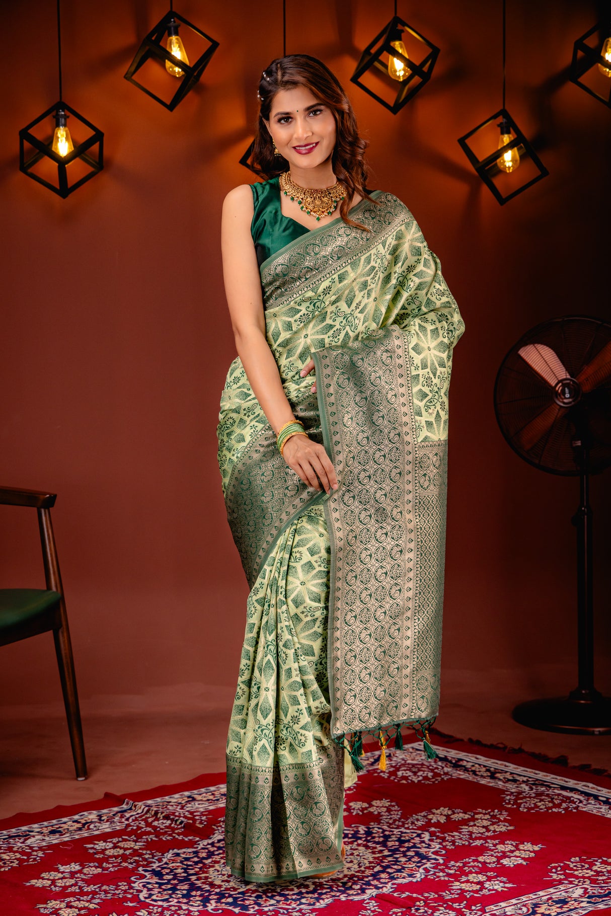 Mimosa Women's Woven Design Kanjivaram Style Art Silk Saree With Blouse Piece : SA00001587PSFREE