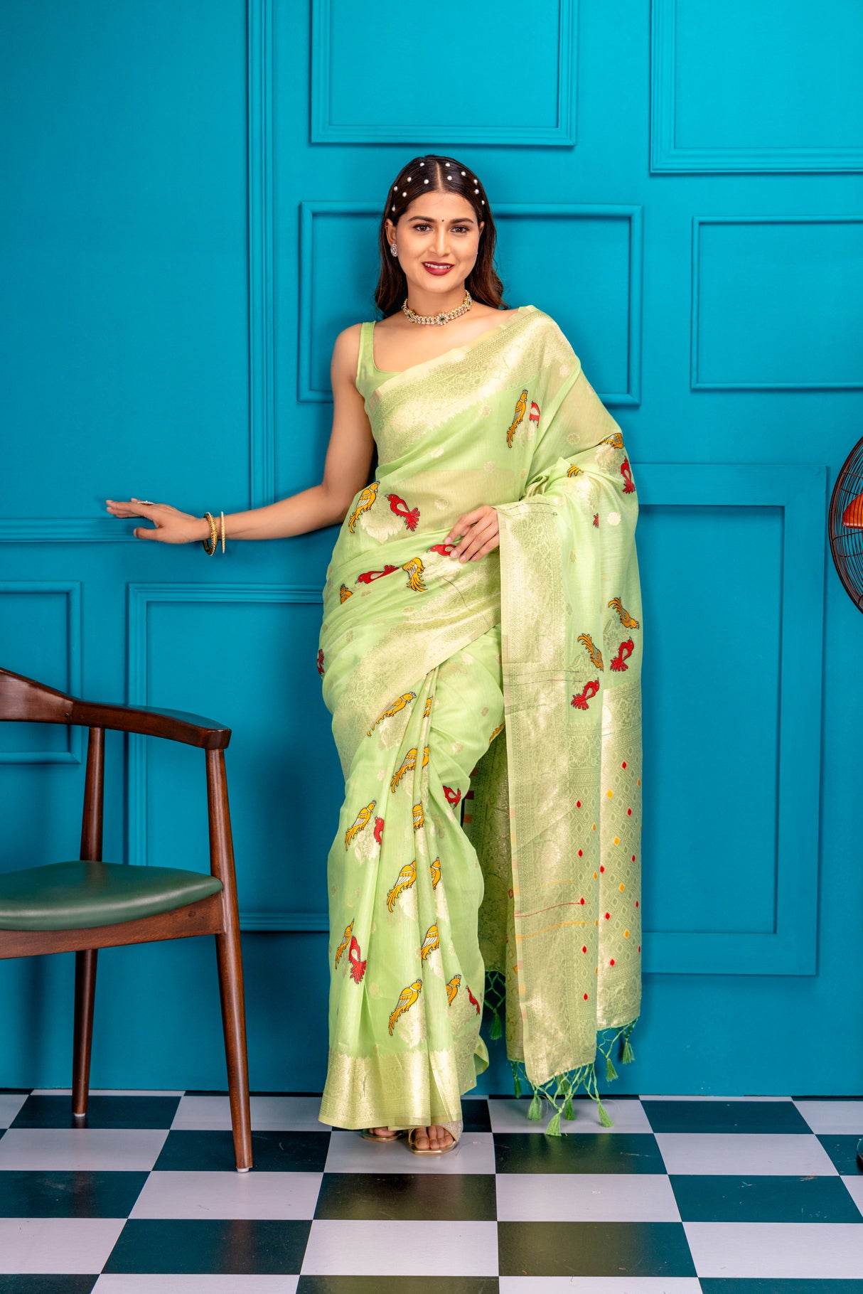 Mimosa Women's Woven Design Banarasi Style Art Silk Saree With Blouse Piece : SA00001739PSFREE