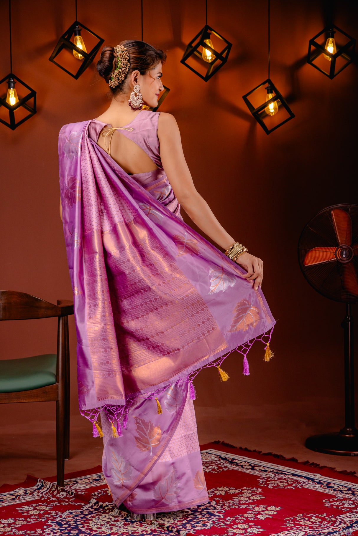 Mimosa Women's Woven Design Kanjivaram Style Art Silk Saree With Blouse Piece : SA00001760PNKFREE