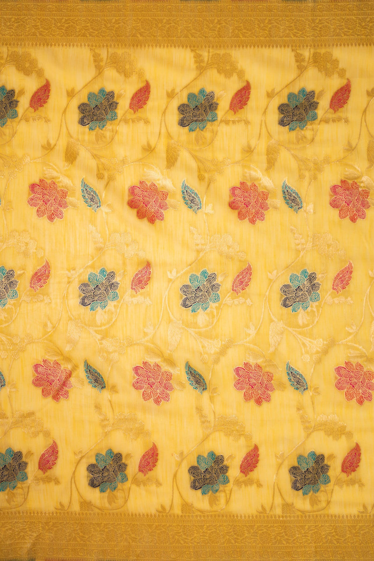 Mimosa Women's Woven Design Banarasi Style Art Silk Saree With Blouse Piece : SA00001597GDFREE