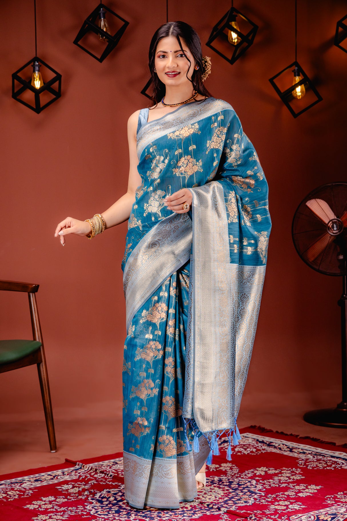 Mimosa Women's Woven Design Kanjivaram Style Art Silk Saree With Blouse Piece : SA00001736SFFREE