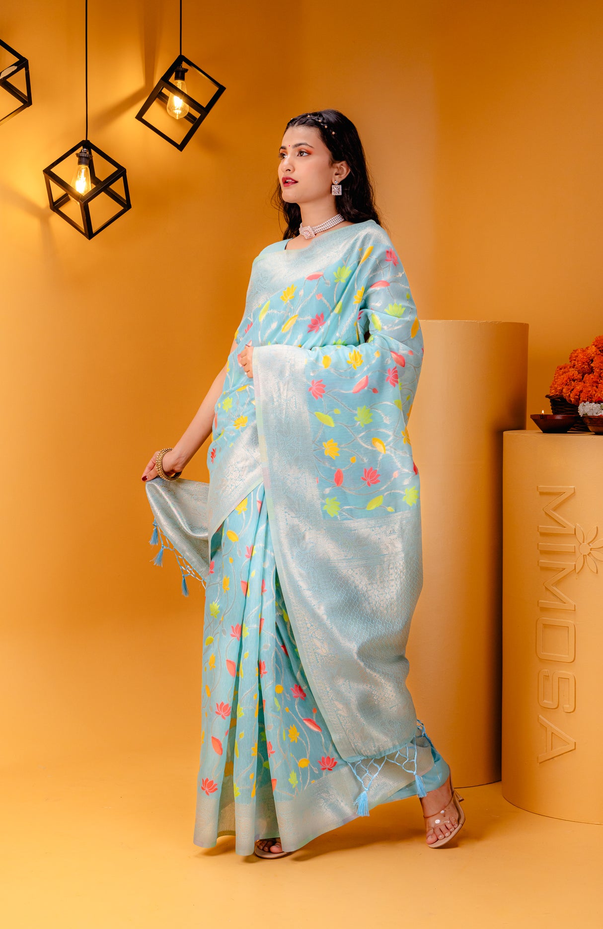 Mimosa Women's Woven Design Banarasi Style Art Silk Saree With Blouse Piece : SA00001602SFFREE