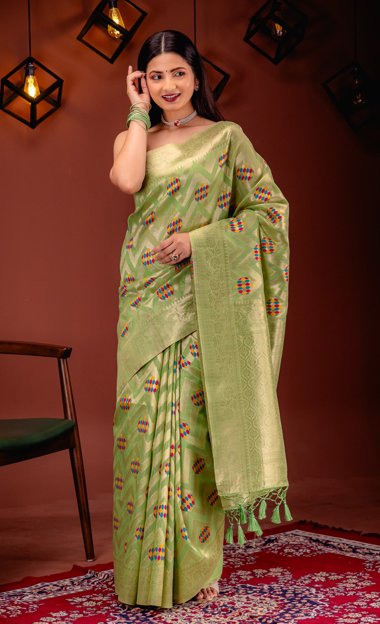 Mimosa Women's Woven Design Banarasi Style Art Silk Saree With Blouse Piece : SA00001584PSFREE