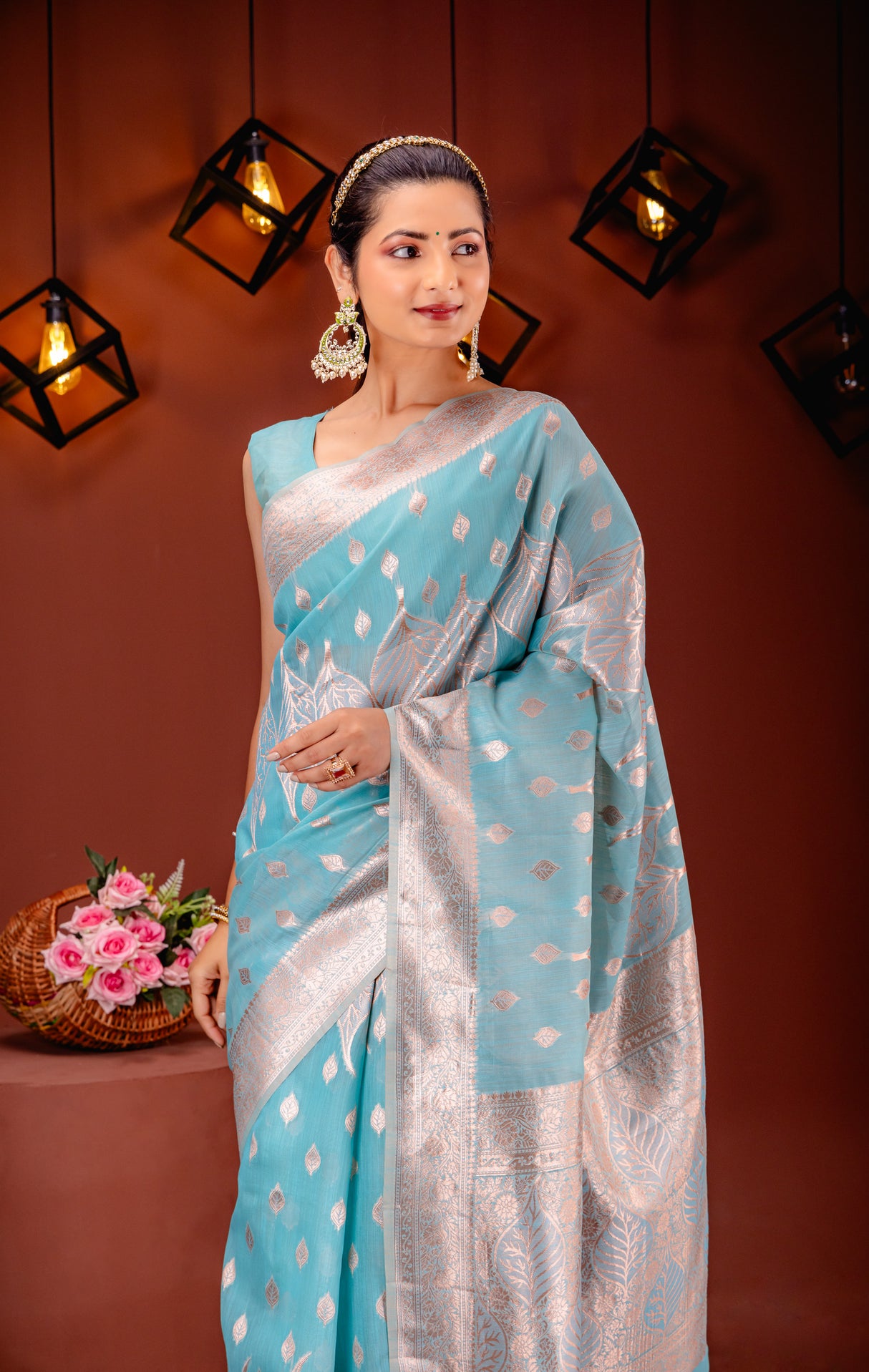 Mimosa Women's Woven Design Banarasi Style Art Silk Saree With Blouse Piece : SA00001766SFFREE