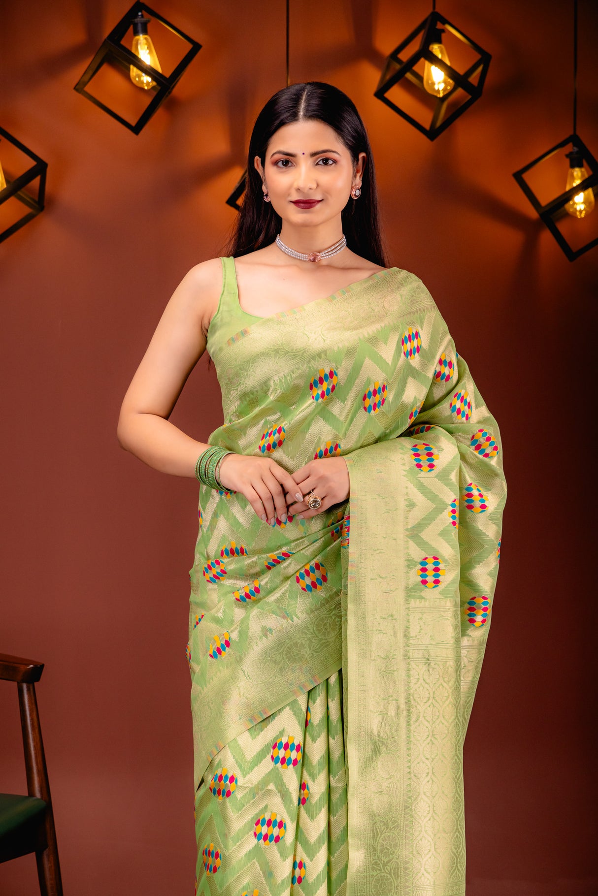 Mimosa Women's Woven Design Banarasi Style Art Silk Saree With Blouse Piece : SA00001584PSFREE