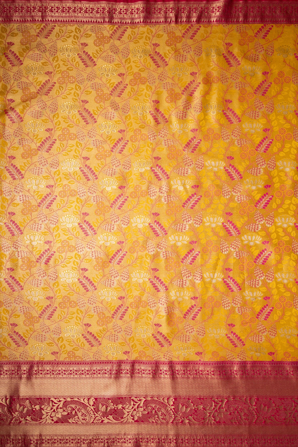 Mimosa Women's Woven Design Kanjivaram Style Art Silk Saree With Blouse Piece : SA00001812GDFREE