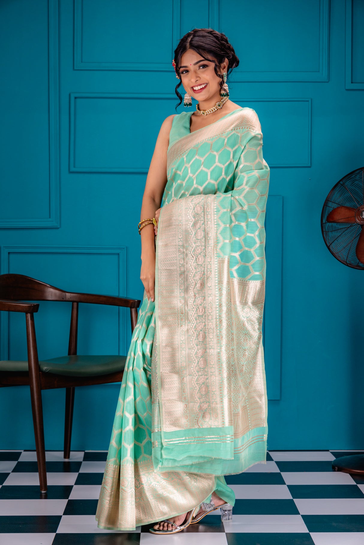 Mimosa Women's Woven Design Banarasi Style Art Silk Saree With Blouse Piece : SA00001781RMFREE