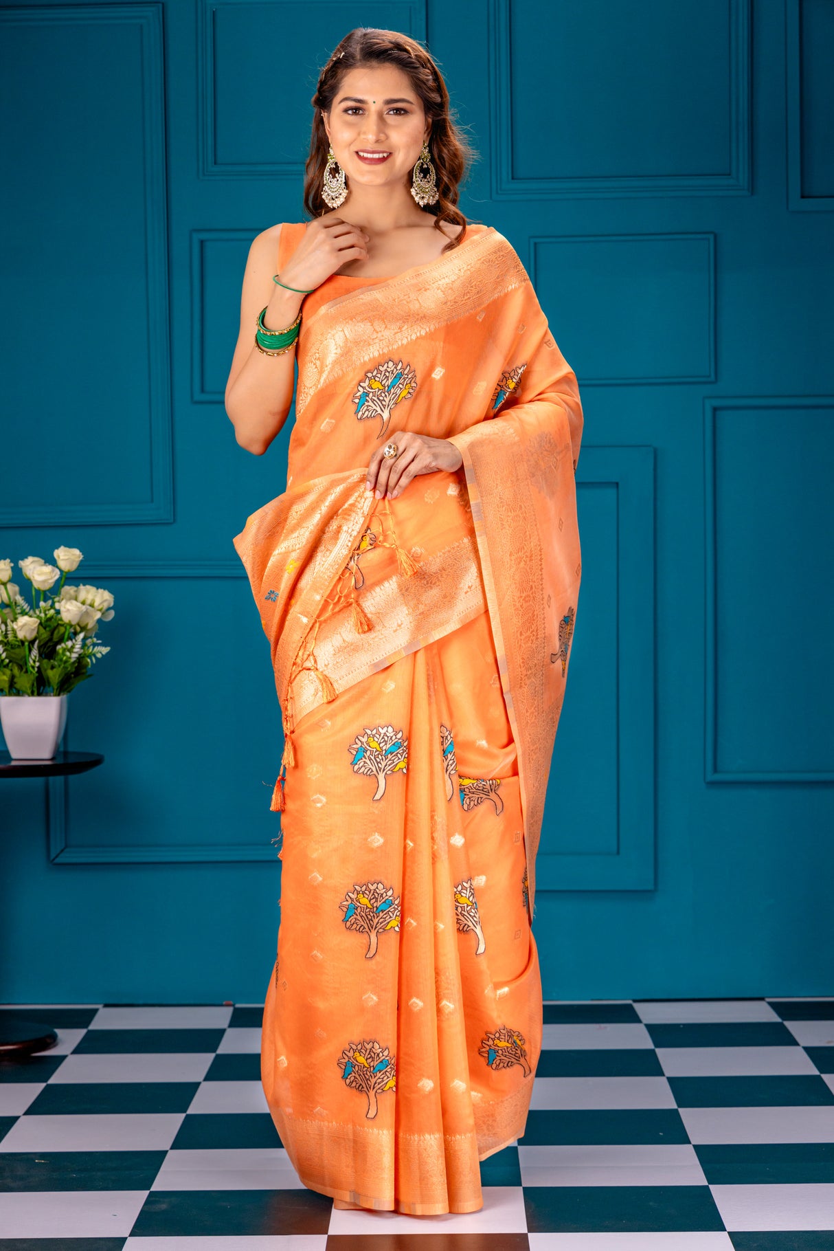 Mimosa Women's Woven Design Banarasi Style Art Silk Saree With Blouse Piece : SA00001740PCFREE