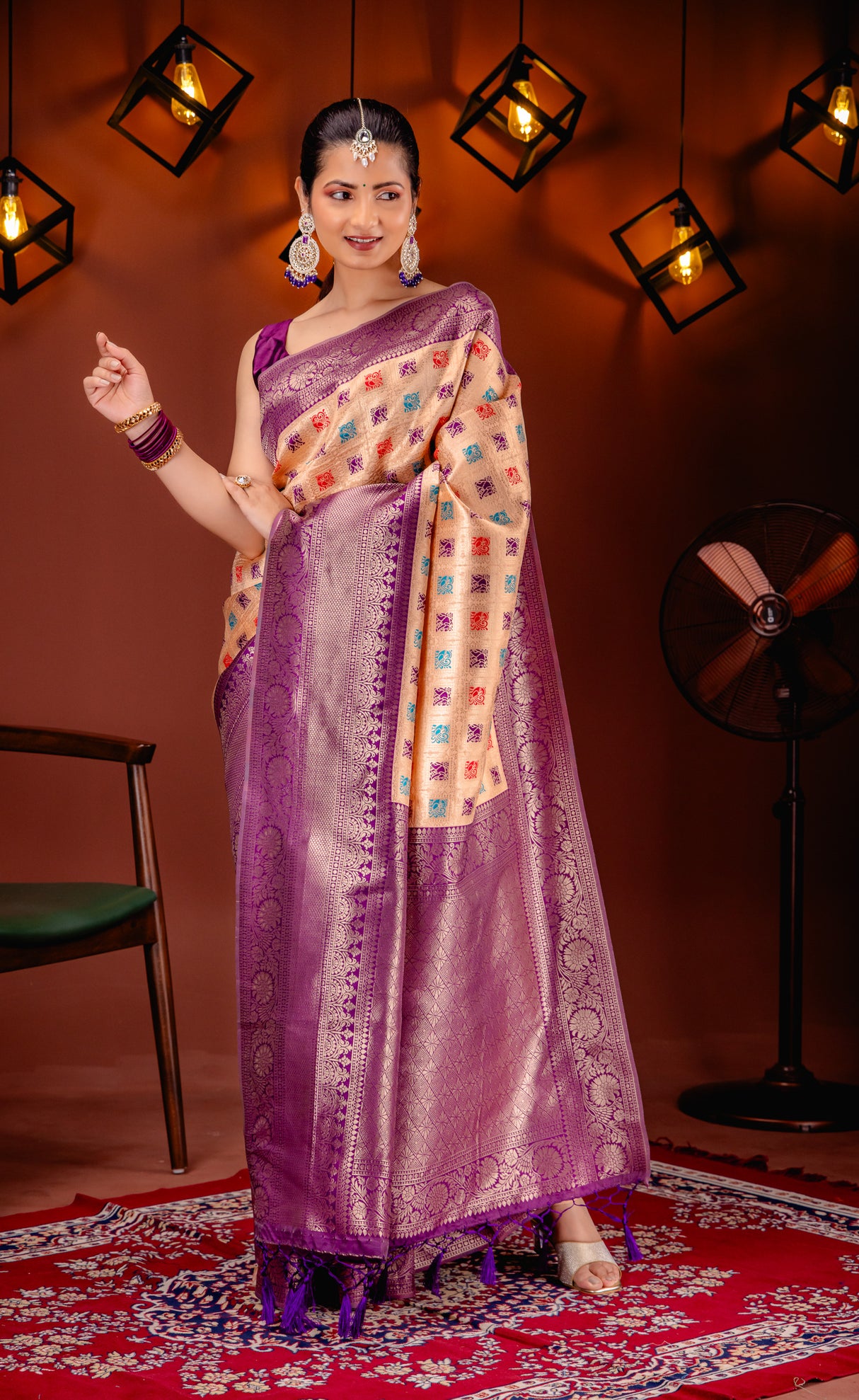 Mimosa Women's Woven Design Kanjivaram Style Art Silk Saree With Blouse Piece : SA00001655PCFREE