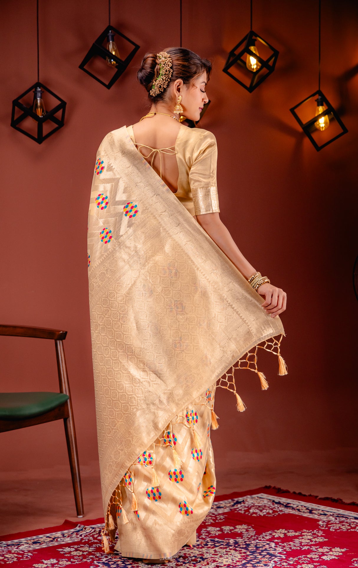 Mimosa Women's Woven Design Banarasi Style Art Silk Saree With Blouse Piece : SA00001584CKFREE