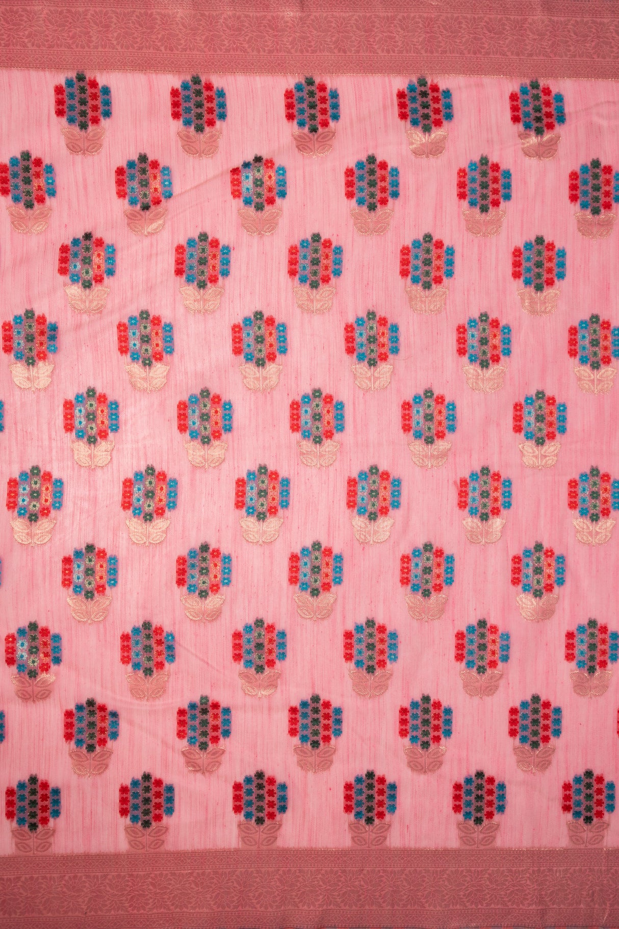 Mimosa Women's Woven Design Banarasi Style Art Silk Saree With Blouse Piece : SA00001595PNKFREE