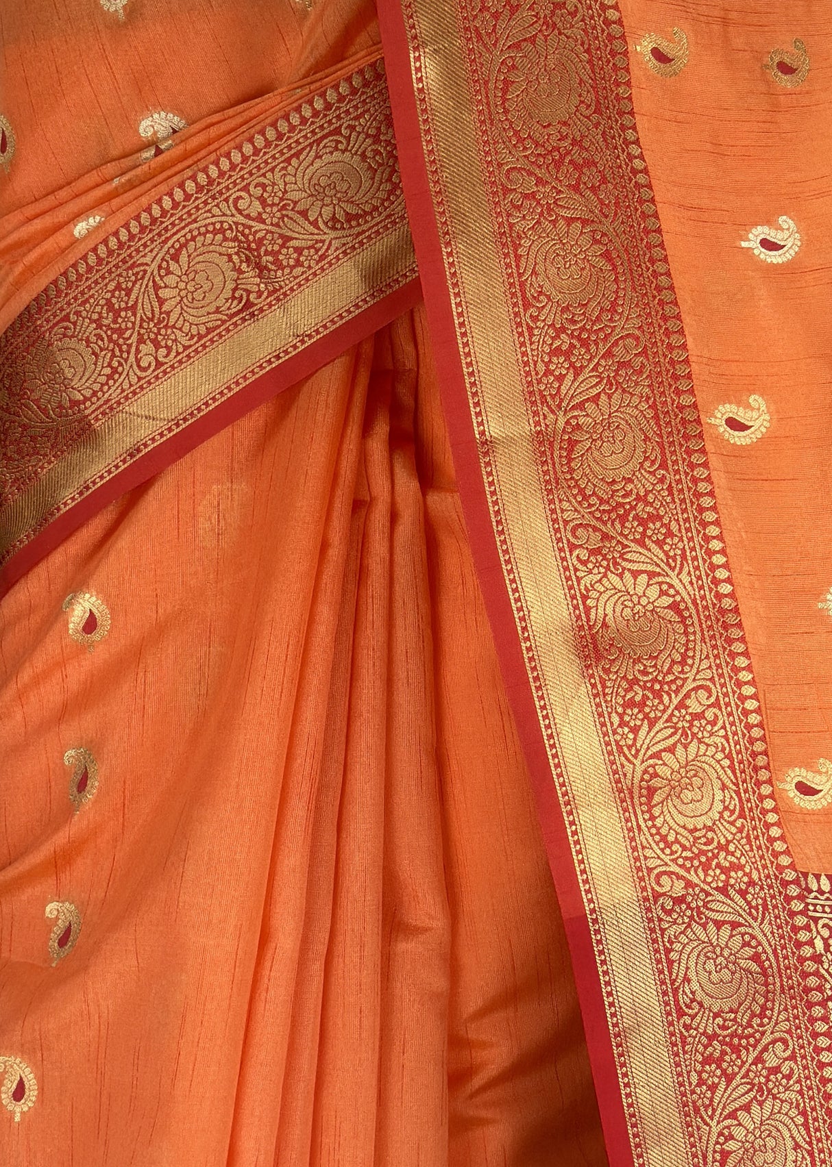 MIMOSA Peach Banarasi Art Silk Saree — fleets shot full lifestyle