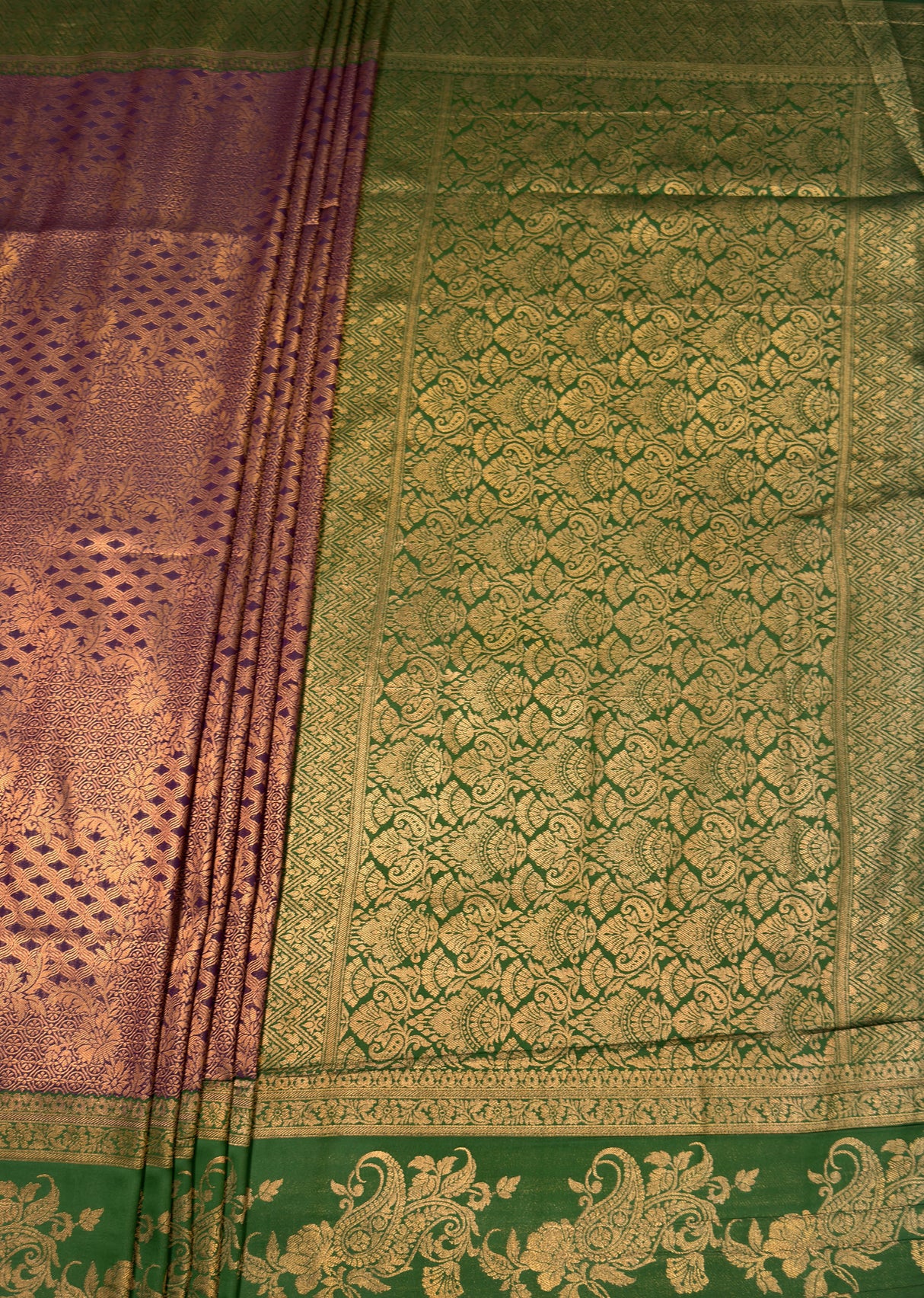MIMOSA Wine Kanjivaram Art silk Saree β pallu and zari work detail