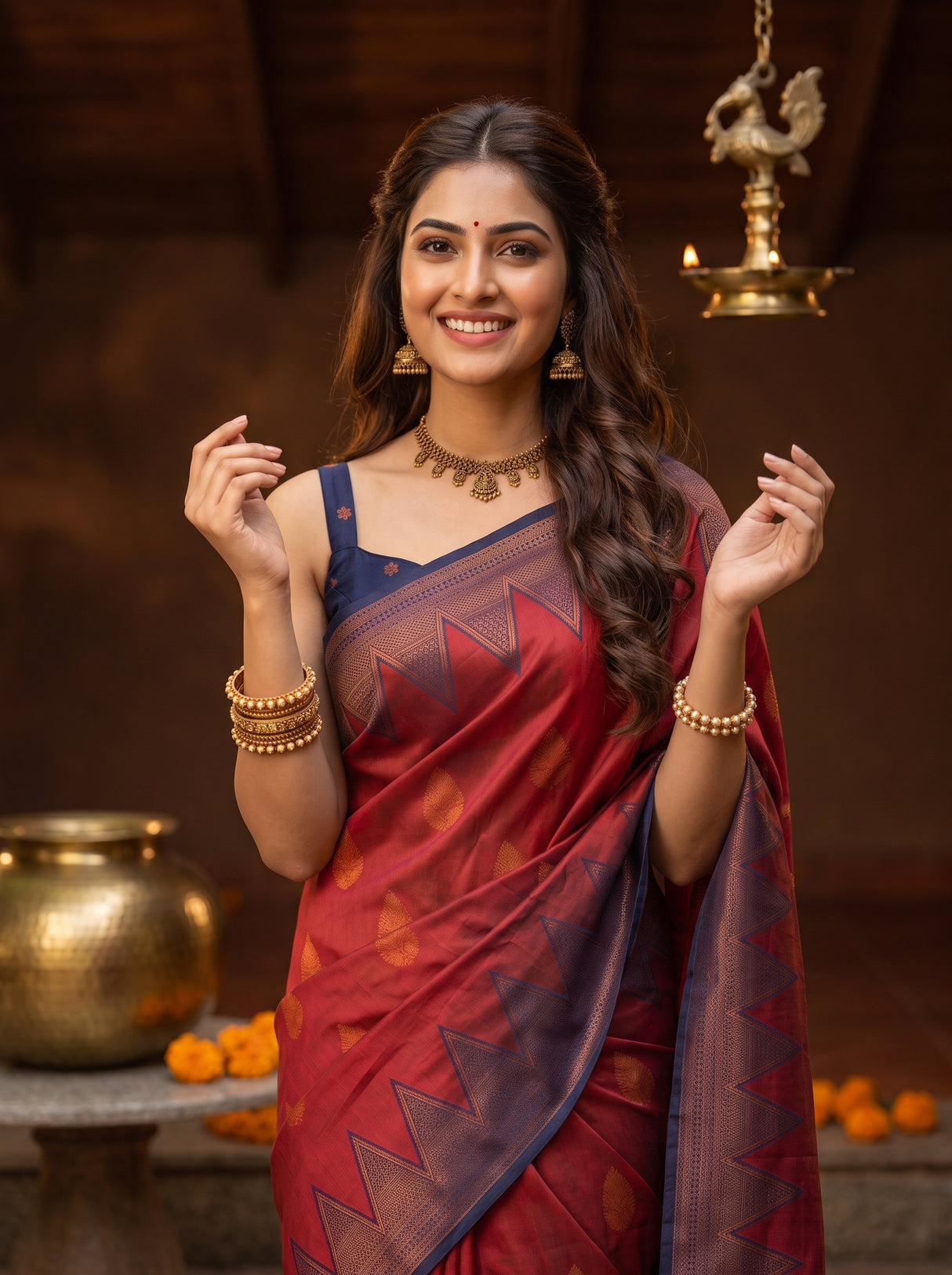 MIMOSA Gajari Saree Saree — pose 10 styling detail